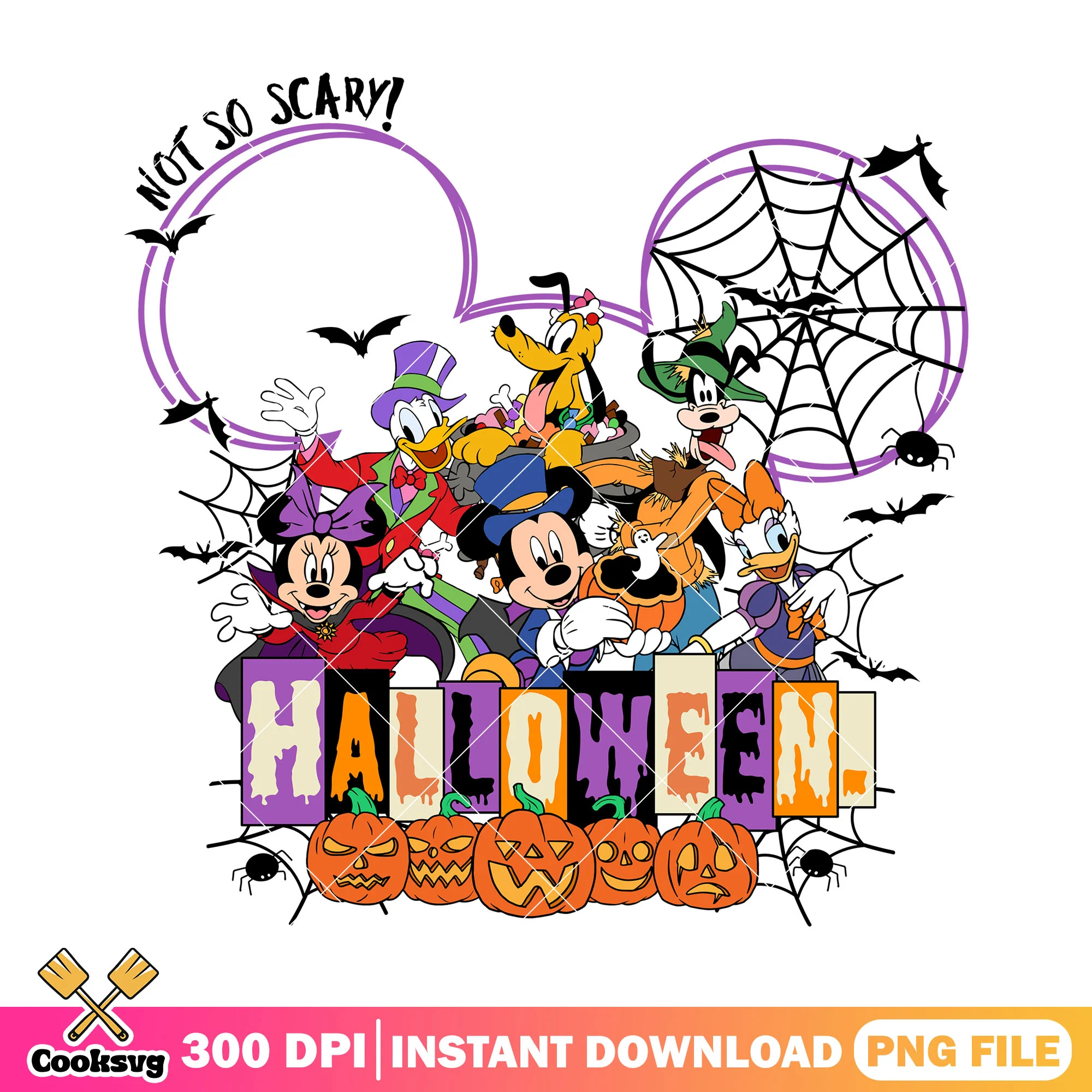 Not so scary halloween png, disney movie png, halloween costumes png