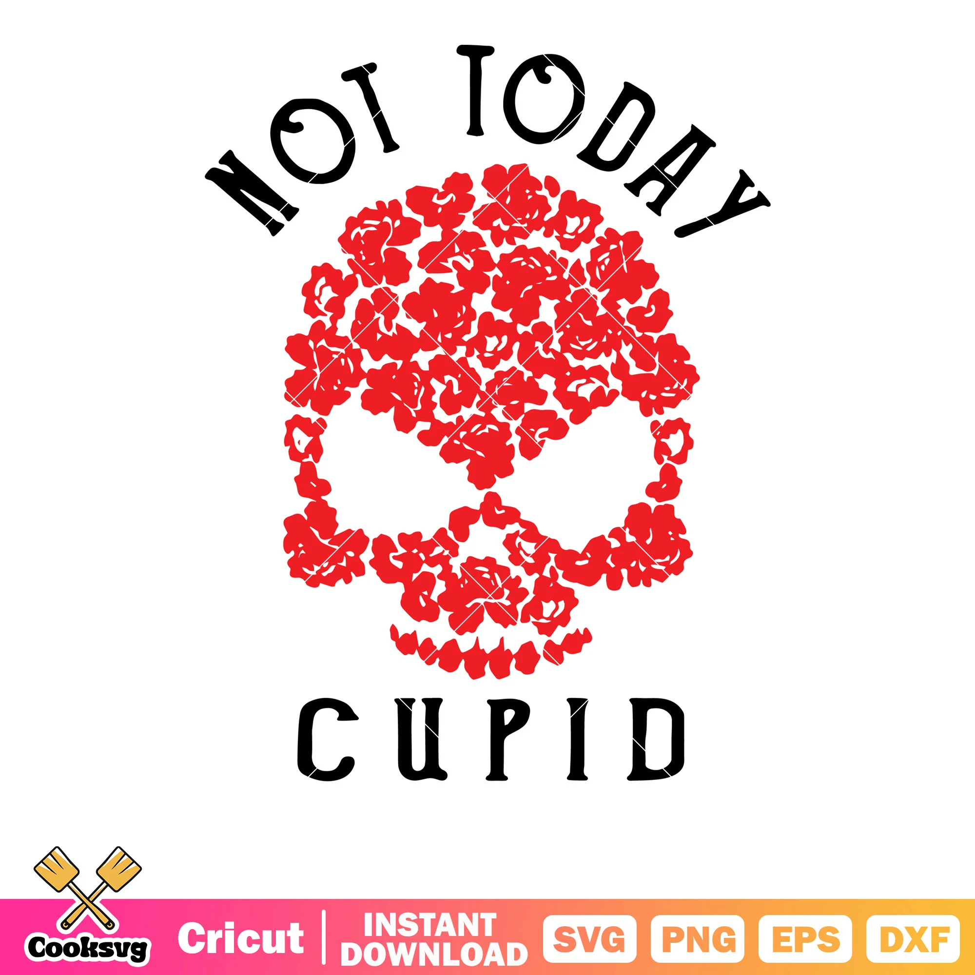 Not today cupid skull valentine svg, cupid valentine svg