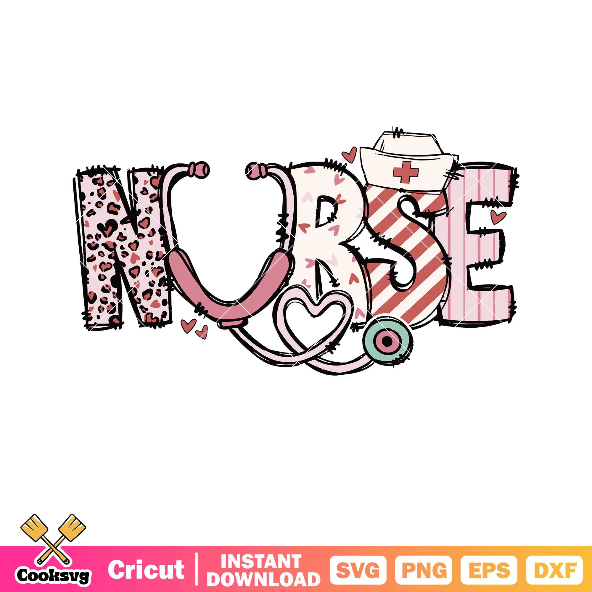 Nurse pink valentine day svg, nurse valentine svg, pink valentine svg