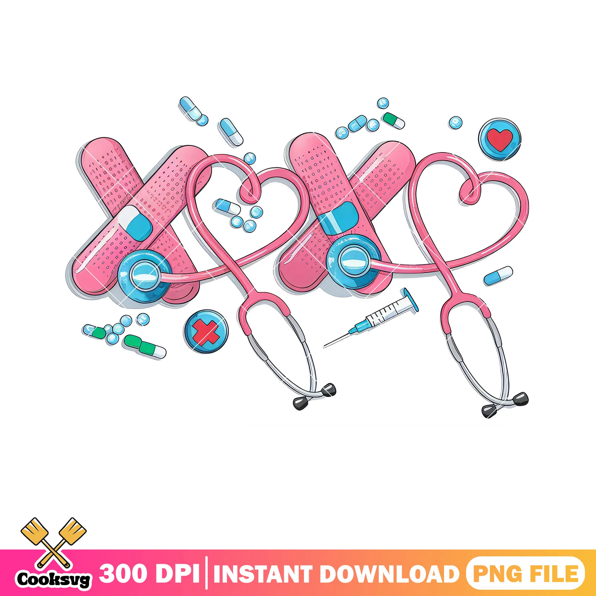 Nurse stuff valentine png, love season png, valentine season png