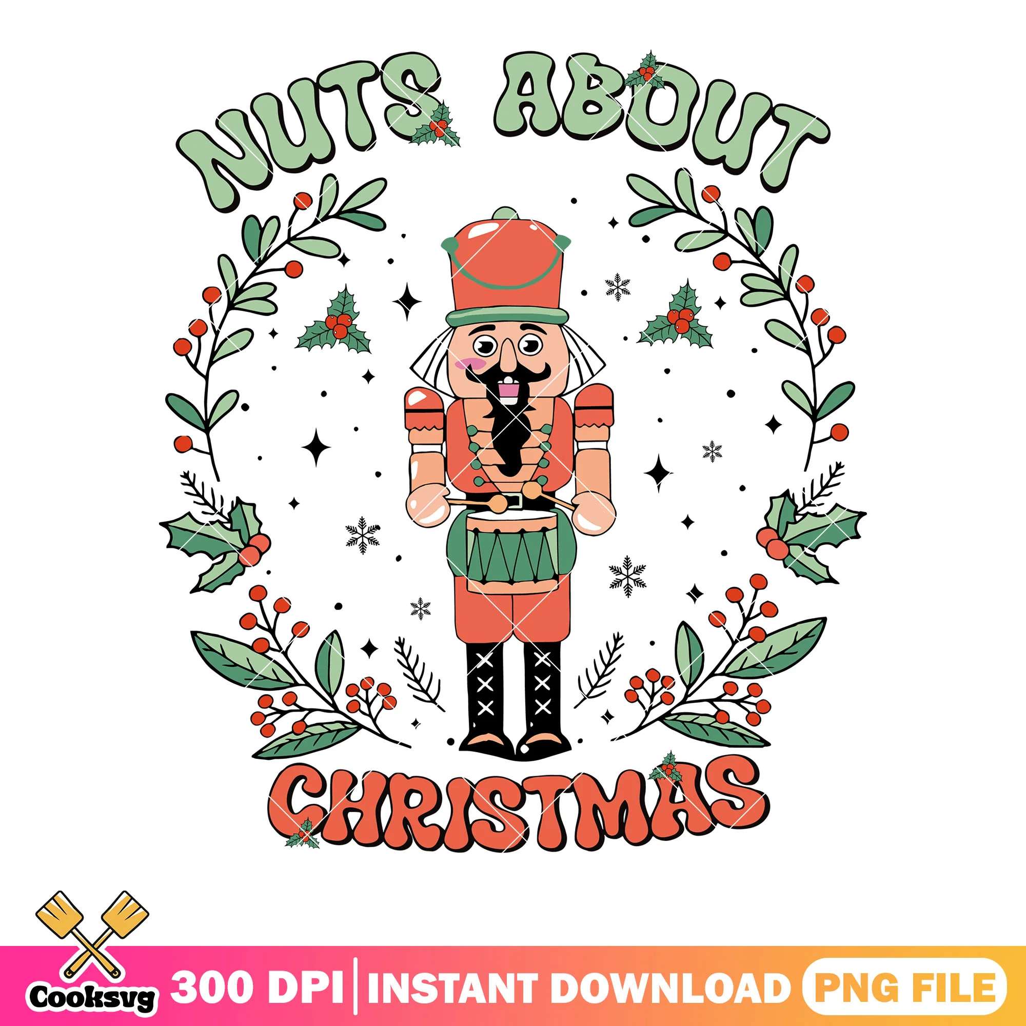 Nuts about christmas png, merry christmas png, nutcracker png