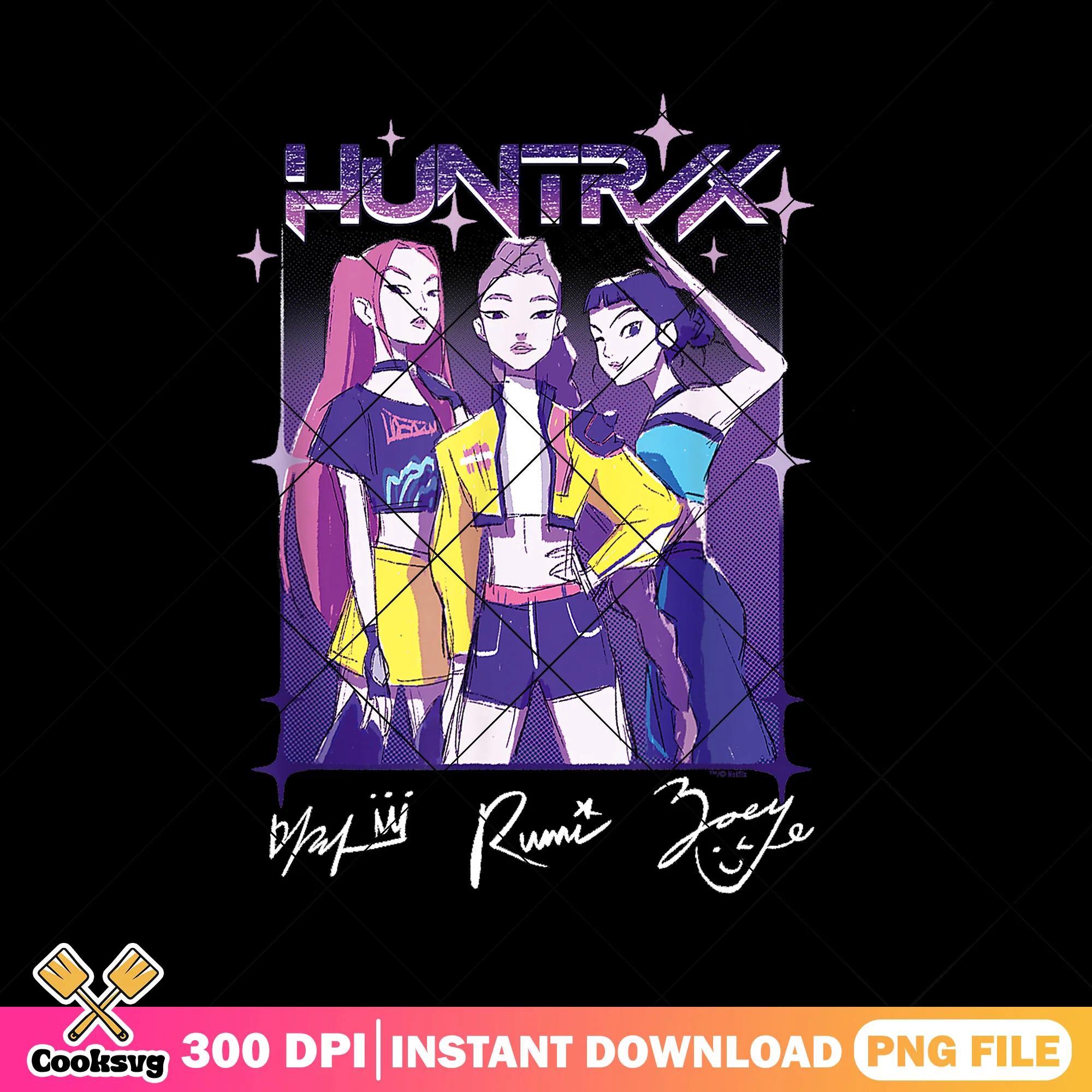 Official poster huntrix png, huntrix band png, kpop hunters png