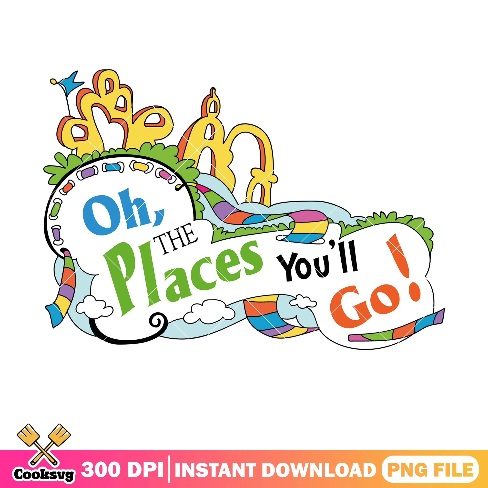 Oh the place you go cartoon dr seuss png, dr seuss quotes png