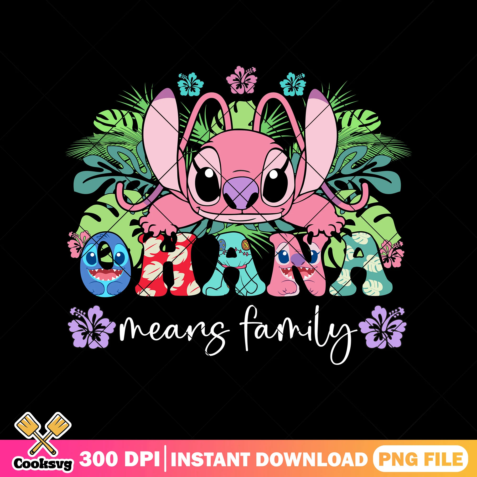 Ohana family and angel png, ohana means family png, angel ohana png