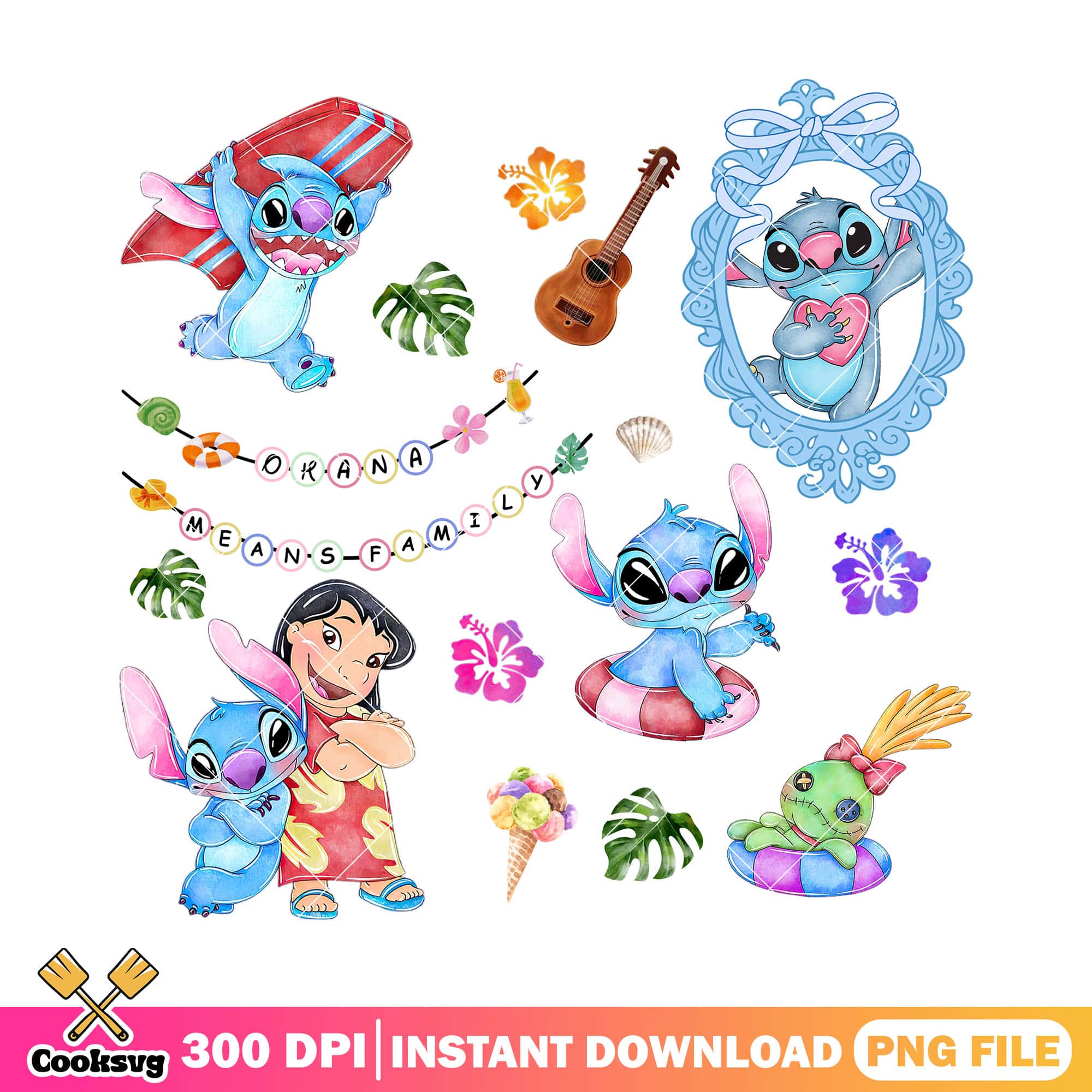 Ohana mean family with stitch png, stitch family png, disney ohana png