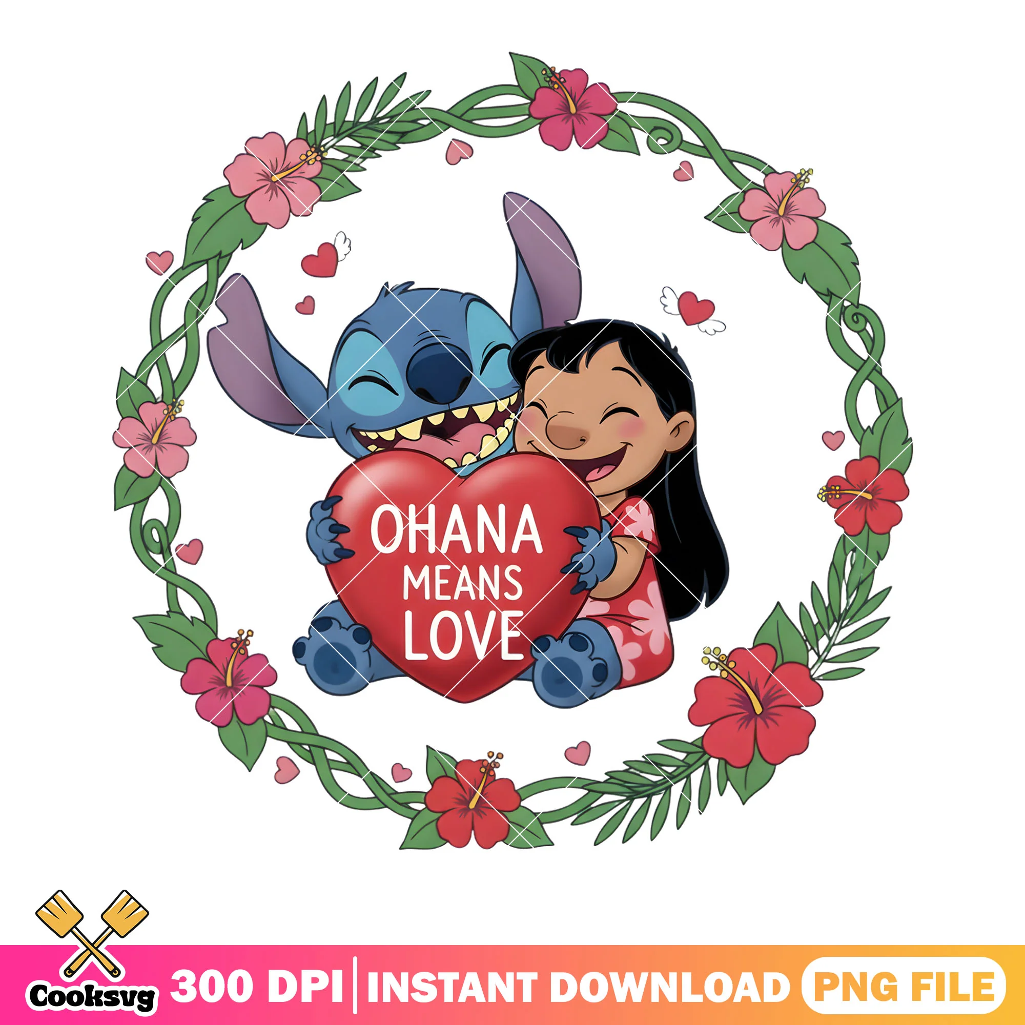 Ohana means love png, lilo and stitch png, valentine vibes png