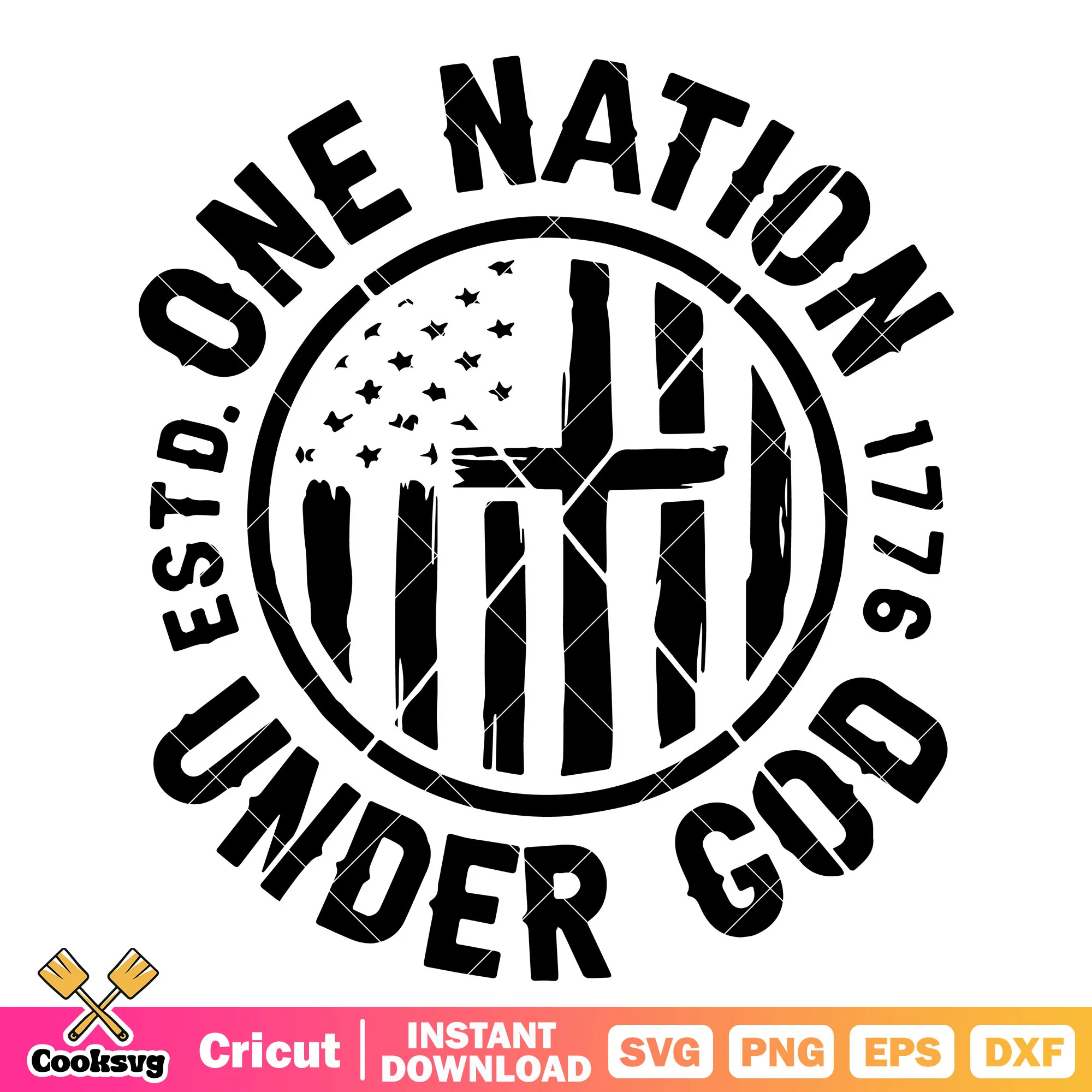 One nation under god estd 1776 svg, one nation under god svg