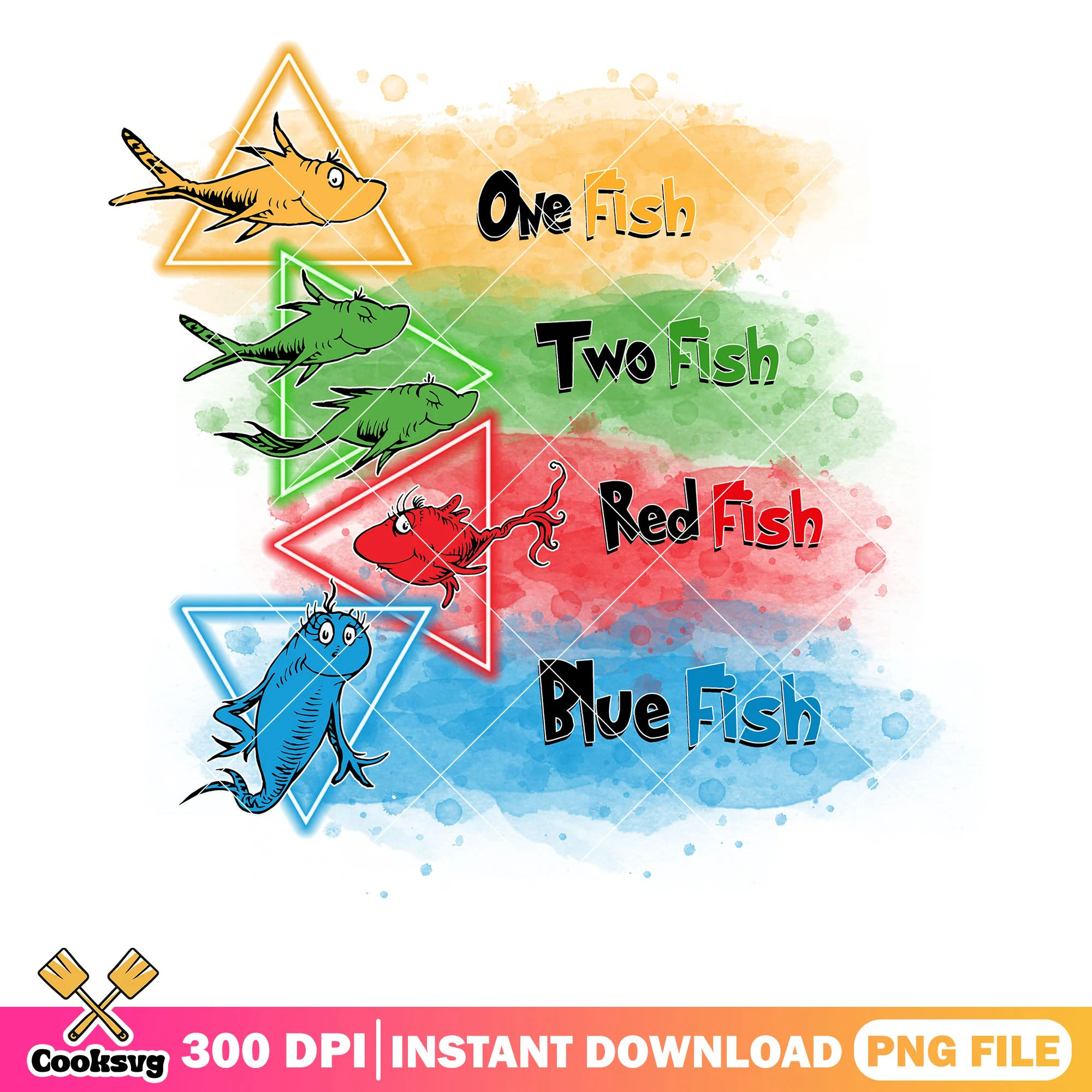 One two red blue fish dr seuss file png, dr seuss fish png