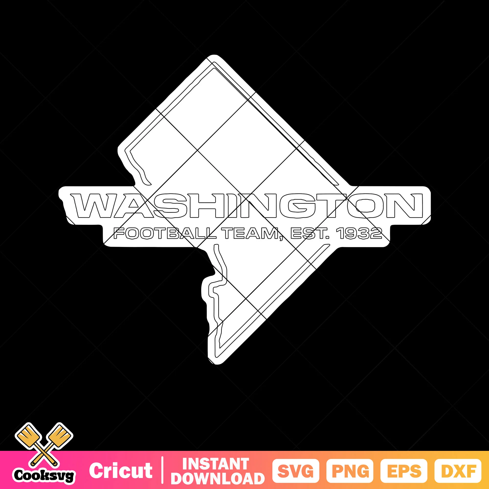 Origami washington maps svg, washington redskin svg, usa football svg