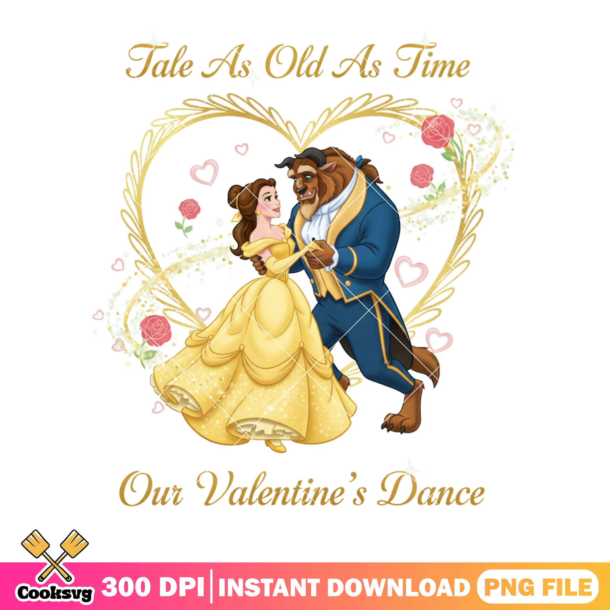 Our valentine dance png, beauty and the beast png, valentine couple png