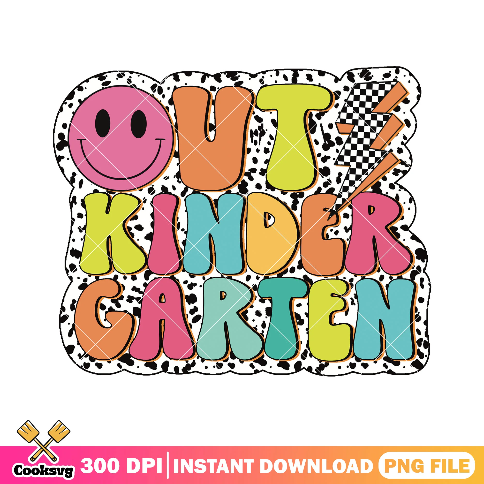 Out kindergarten design png, going back to school png, happy icon png