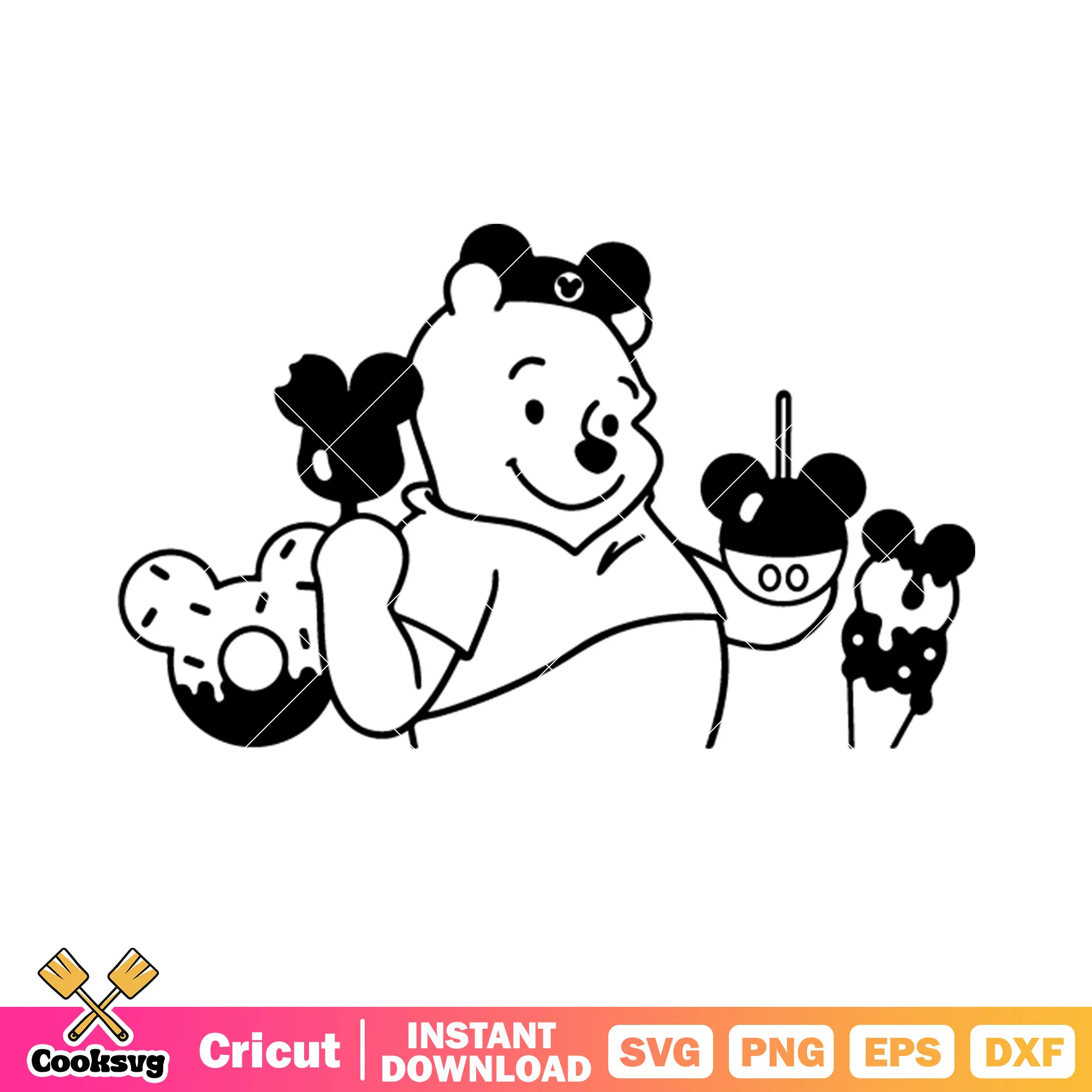 Outline pooh bear disney svg, winnie pooh bear svg, disney pooh svg