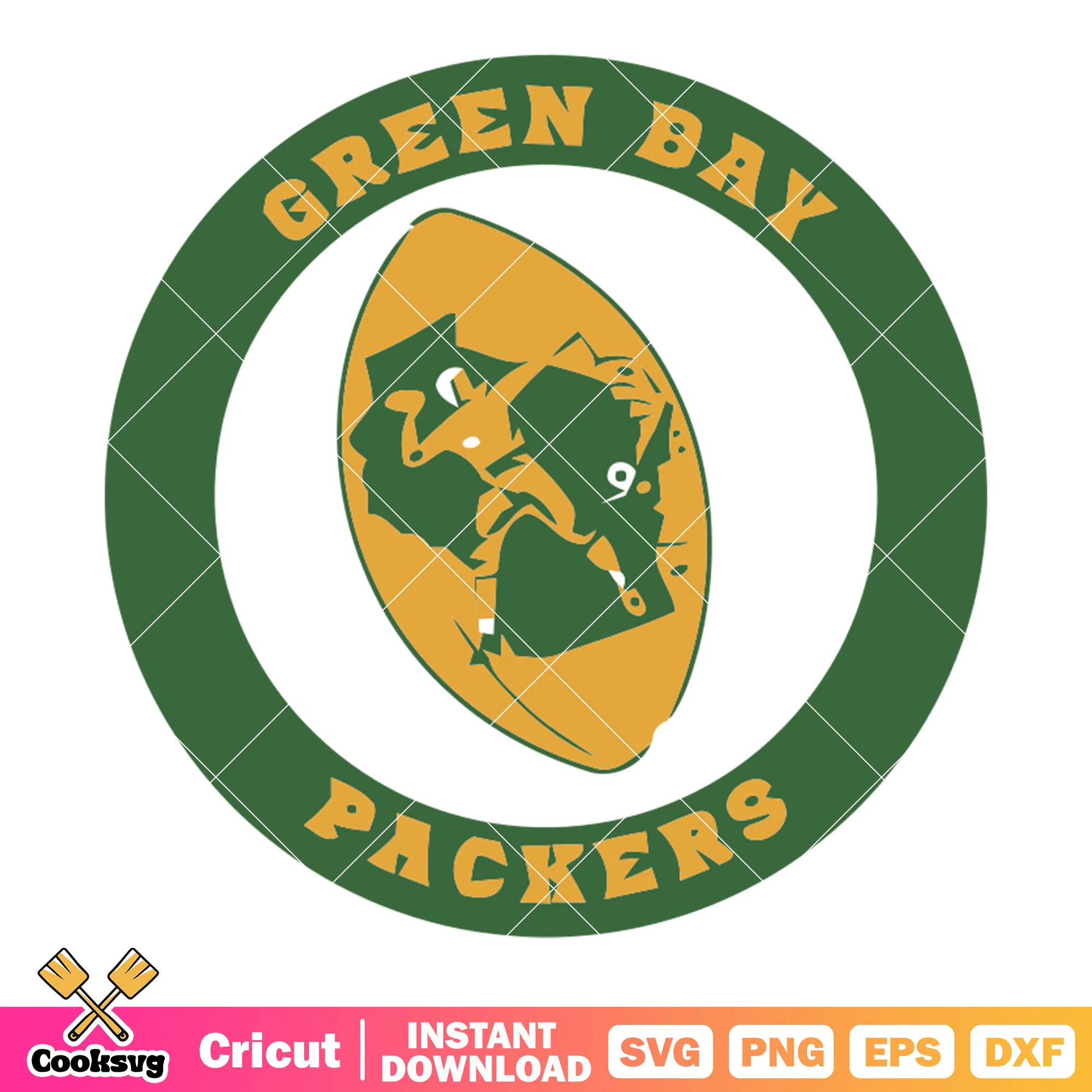 Packers yellow ball svg, Green Bay Packers svg, nfl ball svg