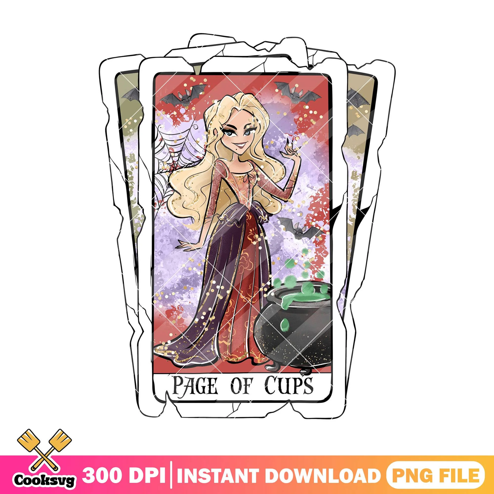 Page of cups png, hocus pocus house png, halloween story png