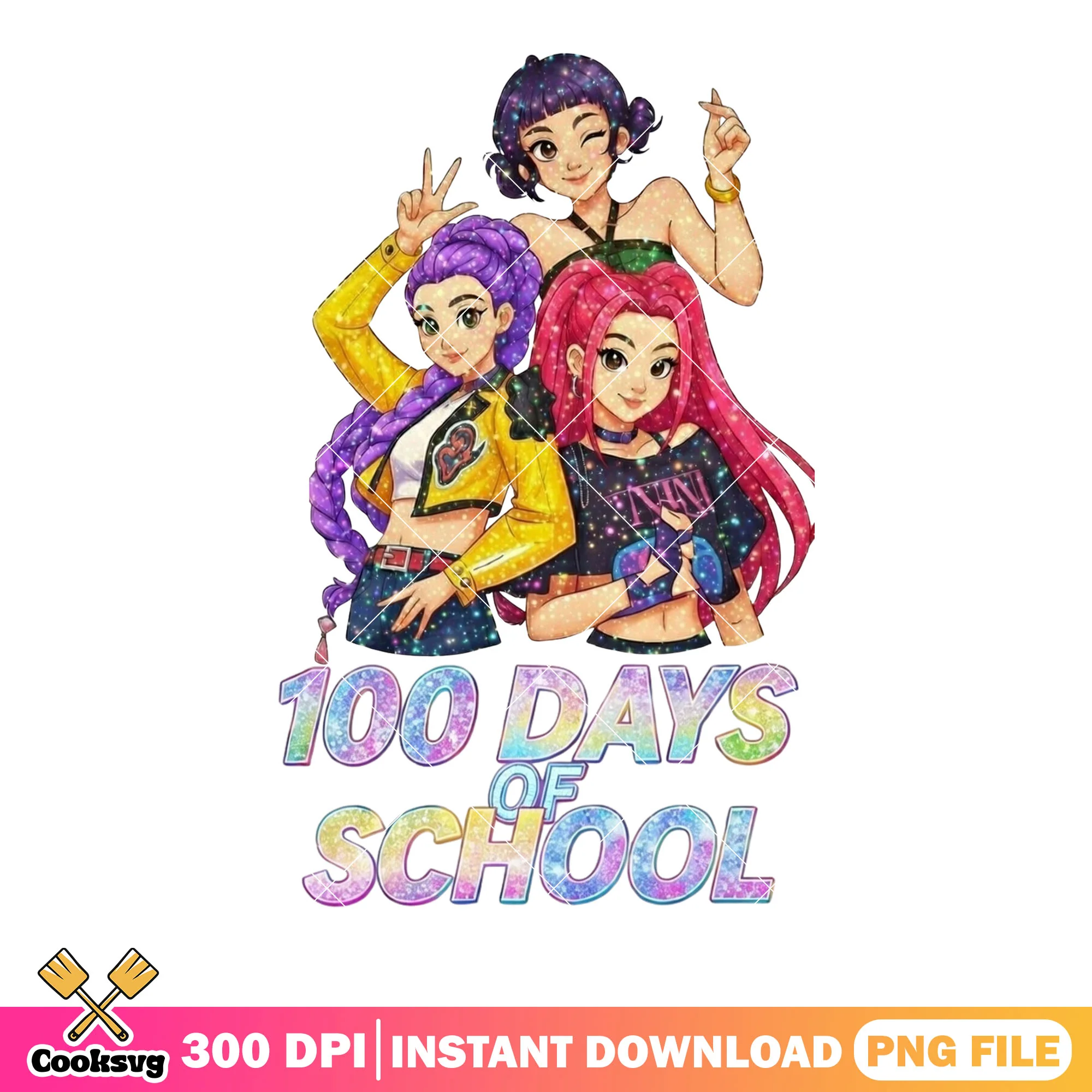 Painting school huntrix png, kpop demon hunter png, Huntrix kpop png