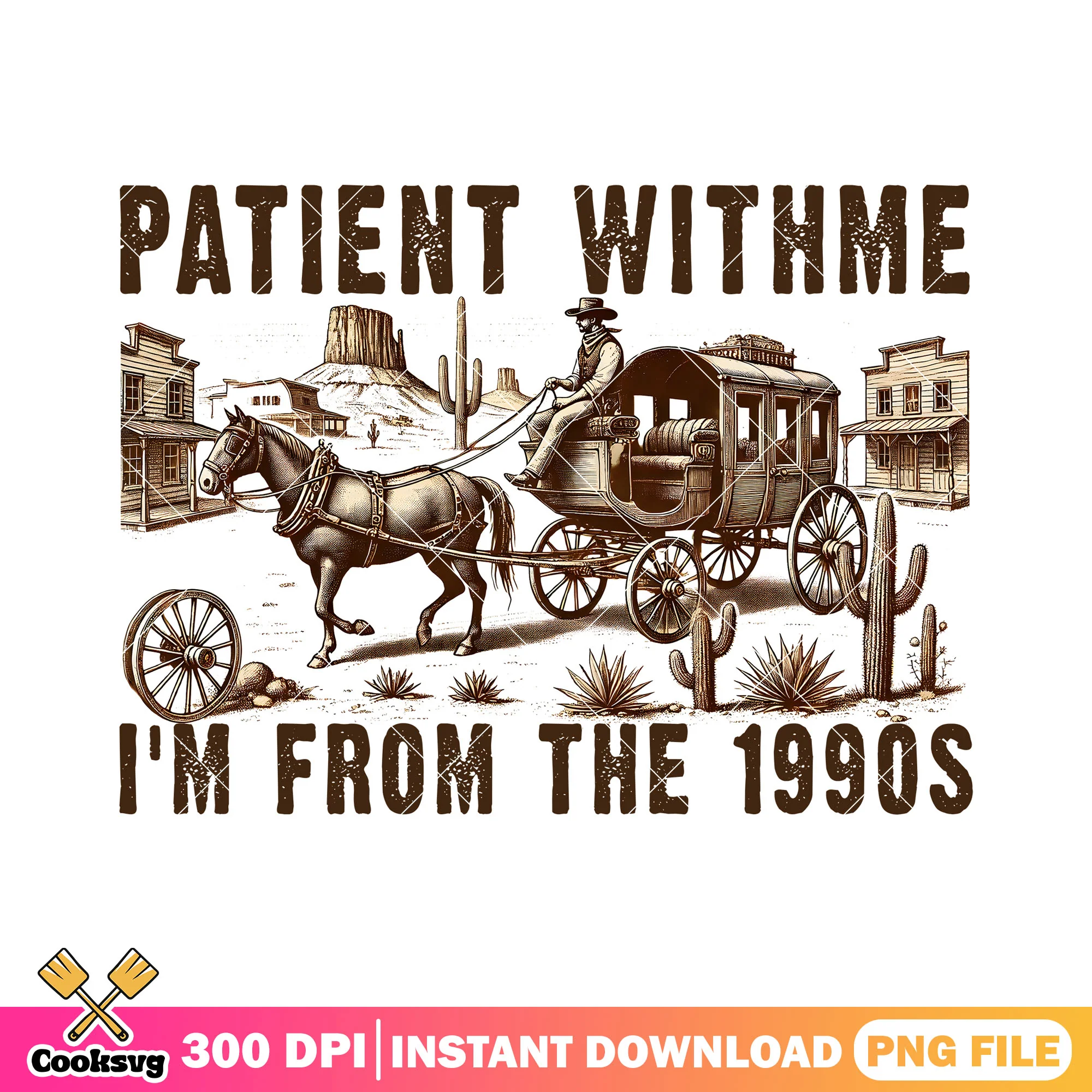 Patient with me image png, vintage air png, cowboy movie png