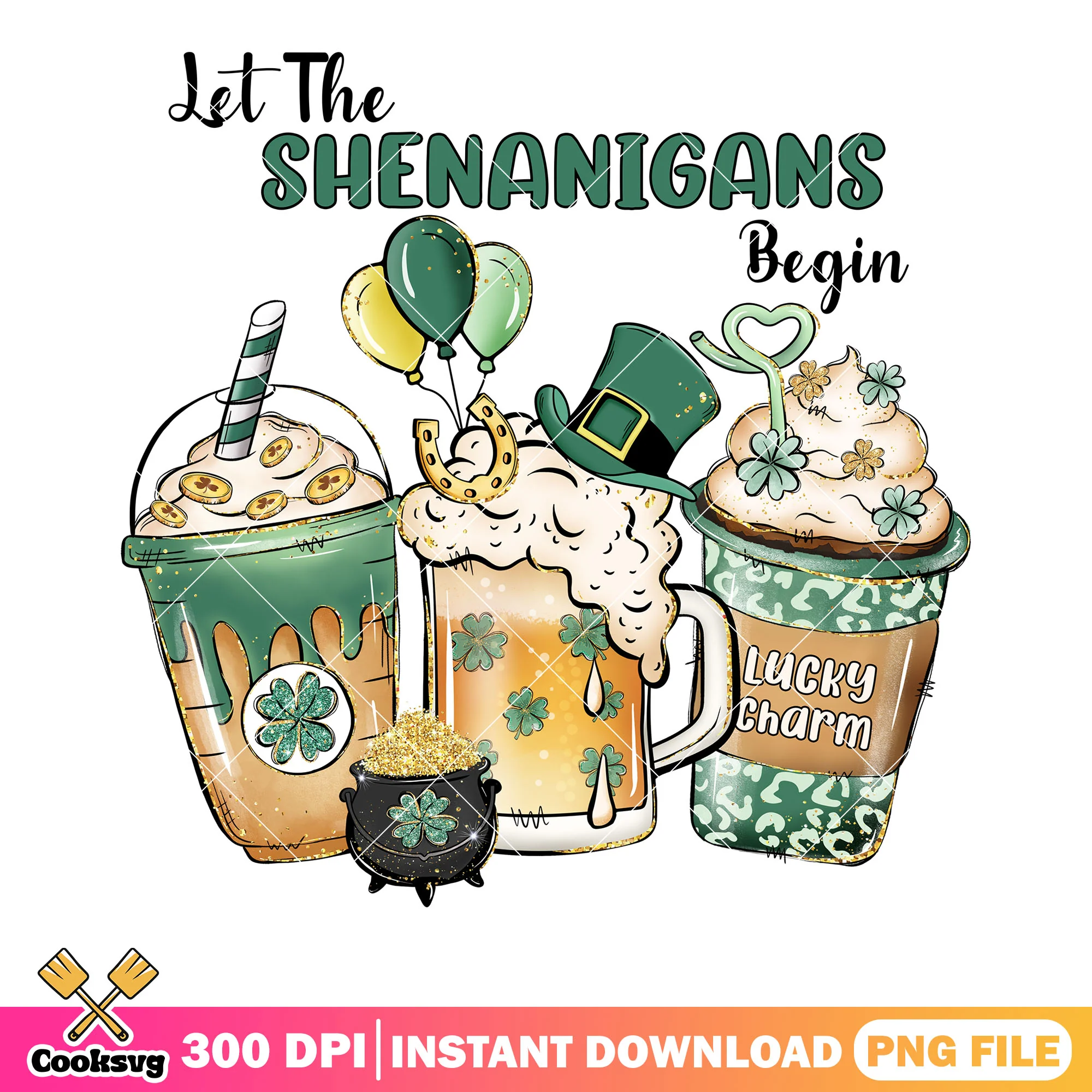 Patricks shenanigans skull png, patrick day png, lucky vibes png