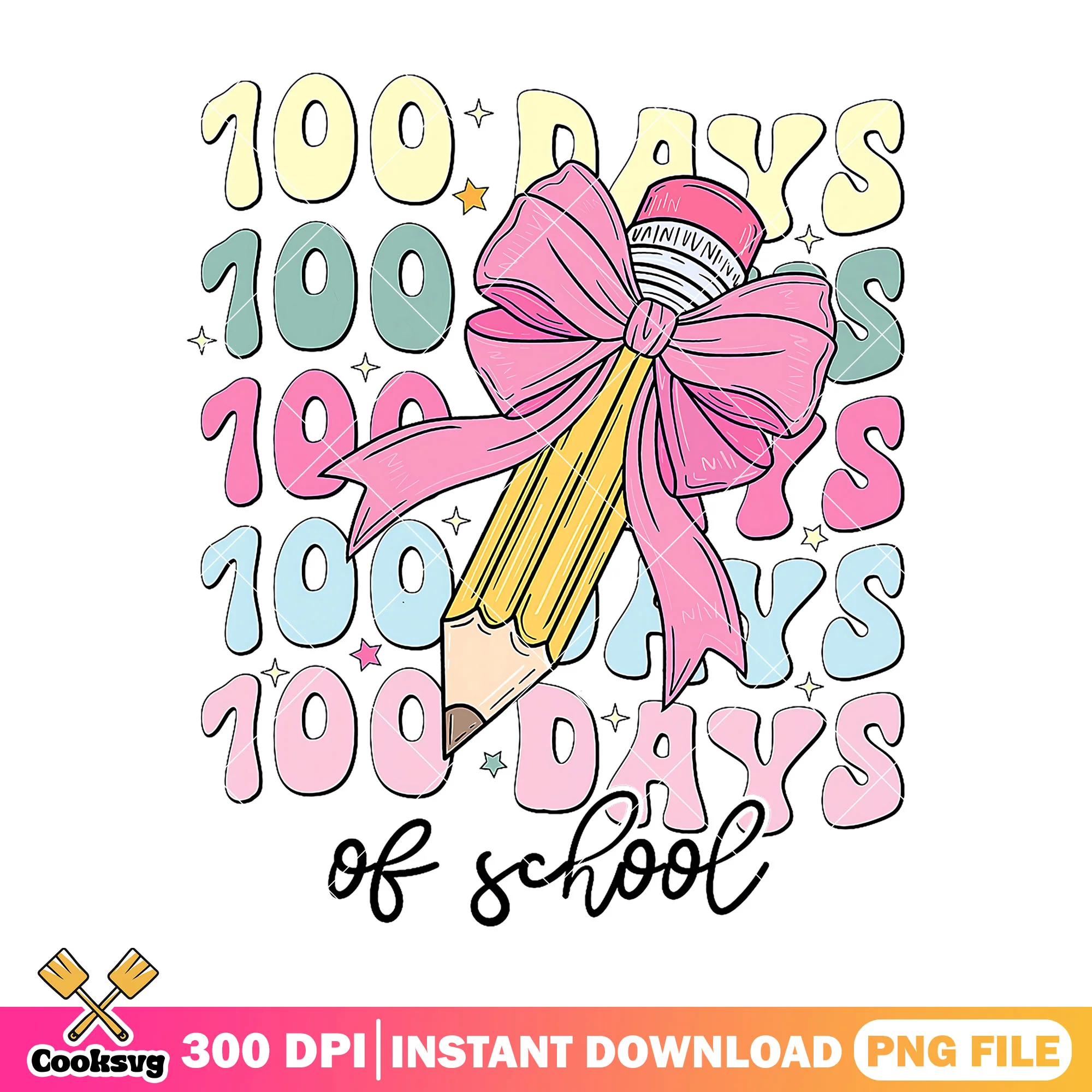 Pencil 100 days png, pink bow png, welcome back to school png