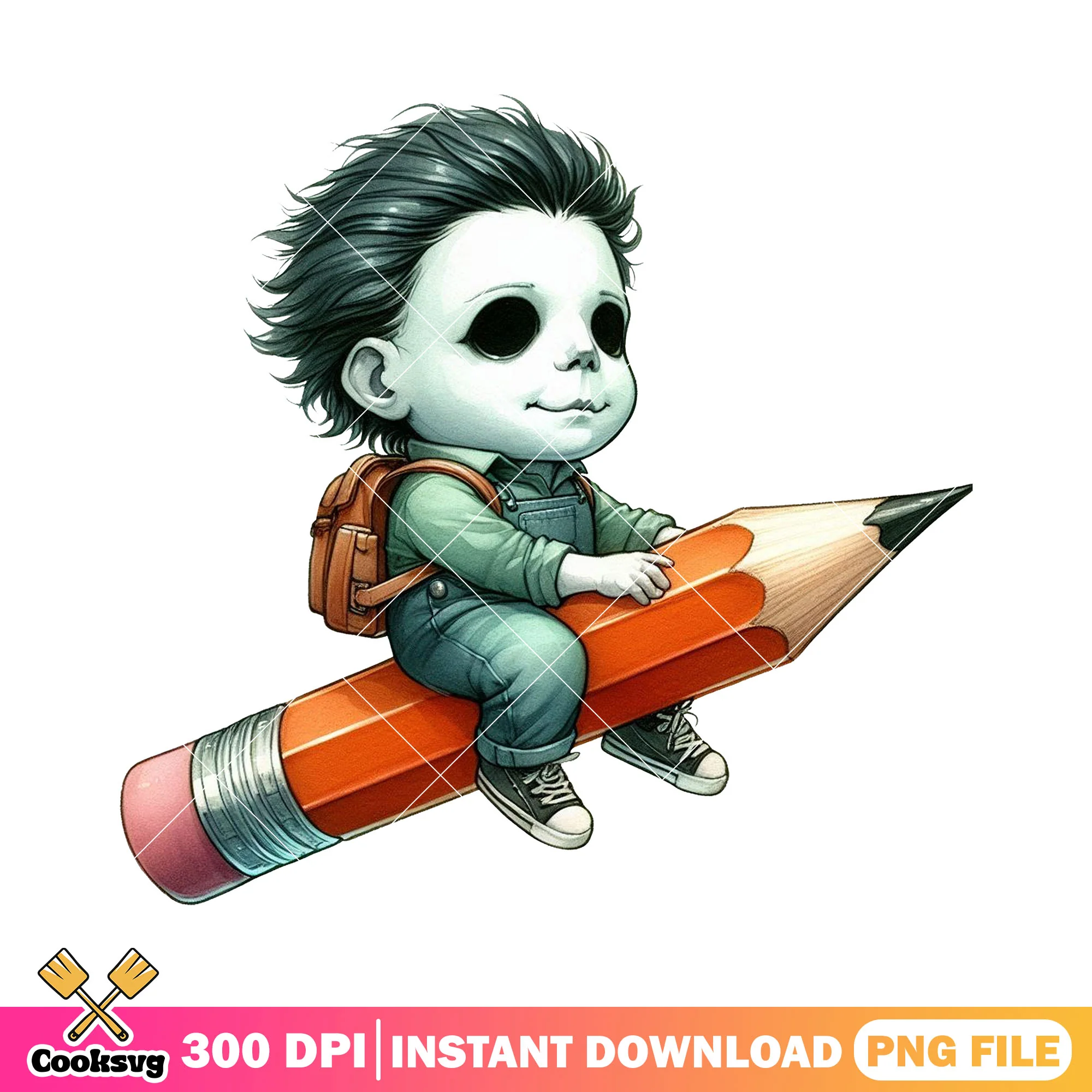 Pencil michael myers png, orange pencil png, go back to school png