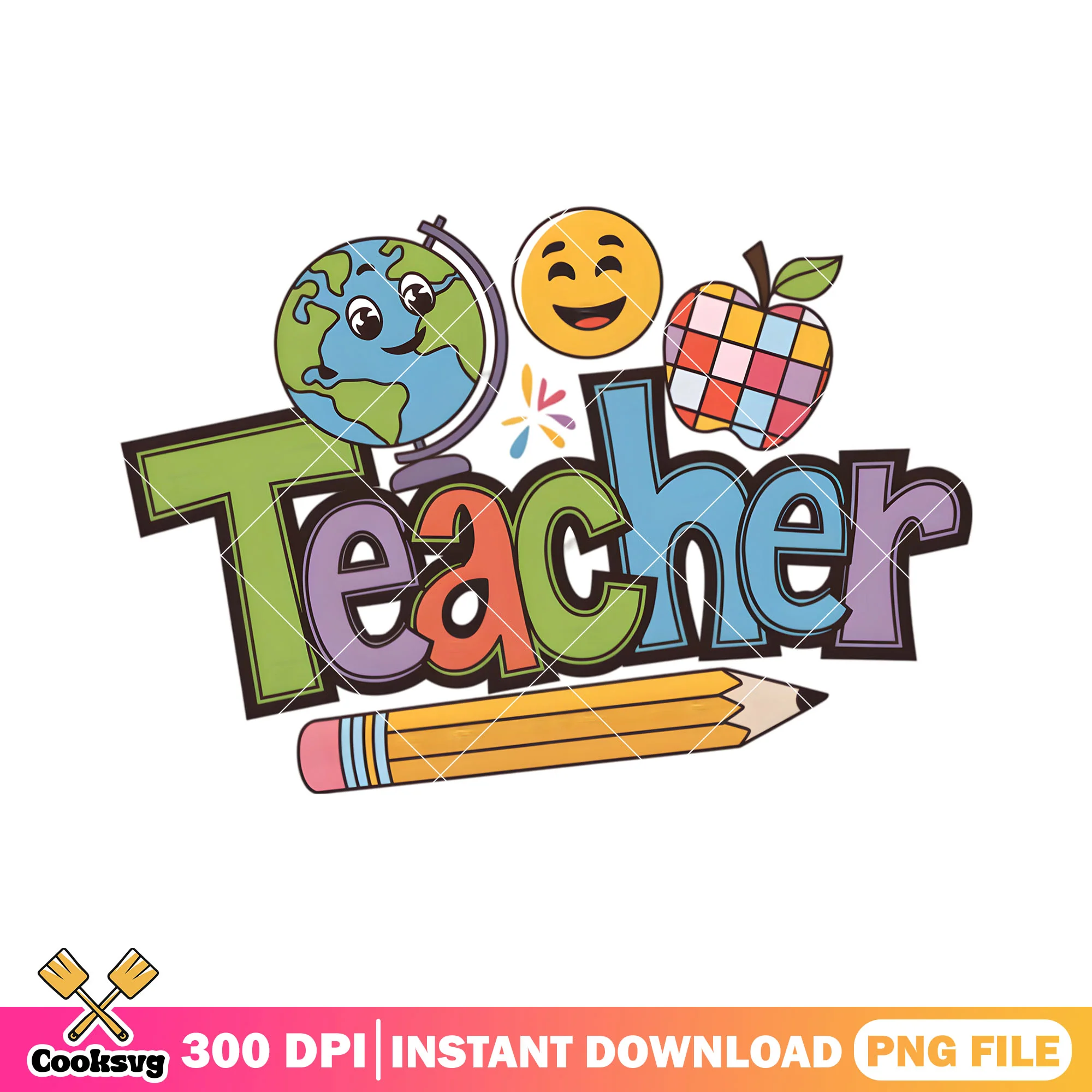 Pencil teacher design png, go back to school png, world art png