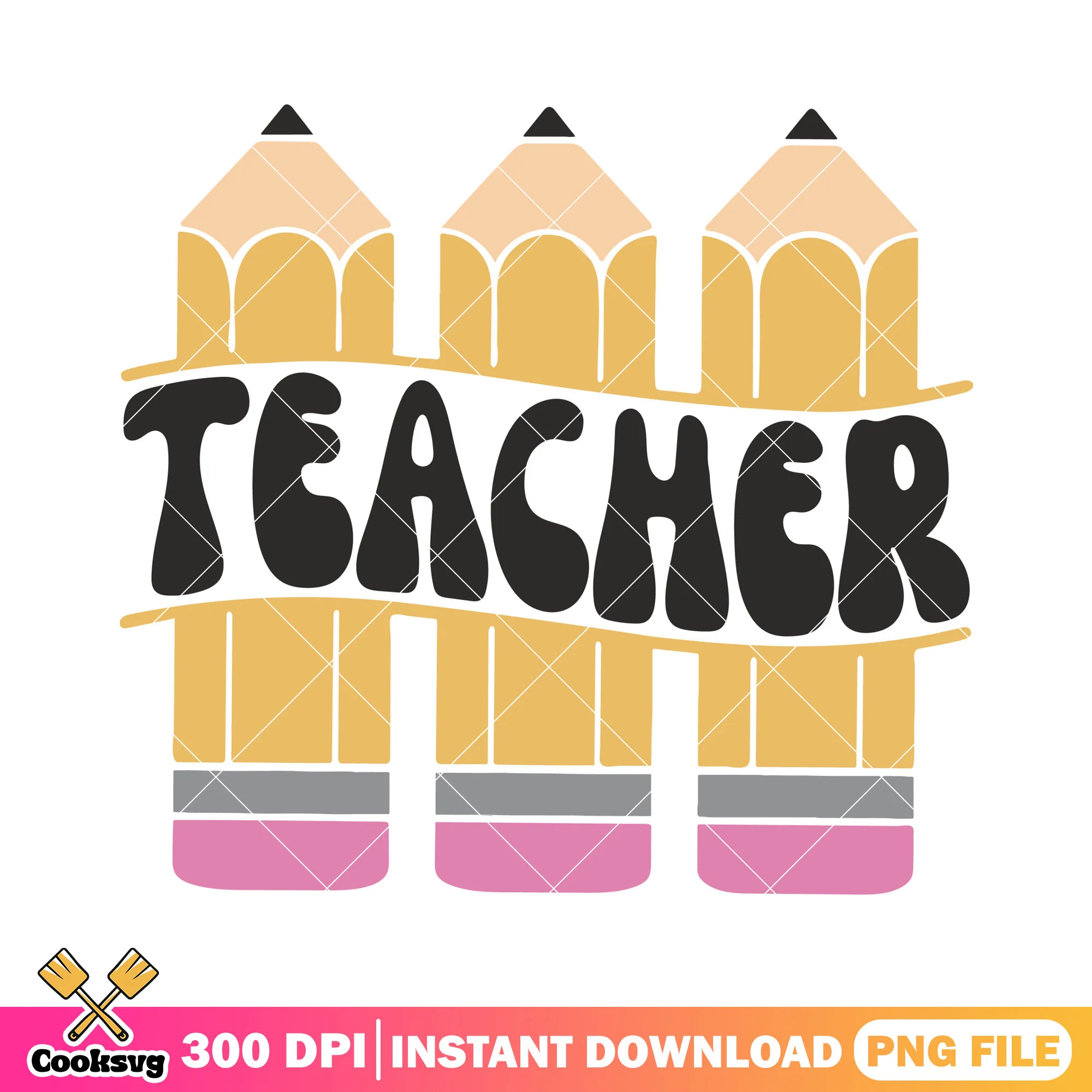 Pencils teacher png, pencil art png, back to school art png