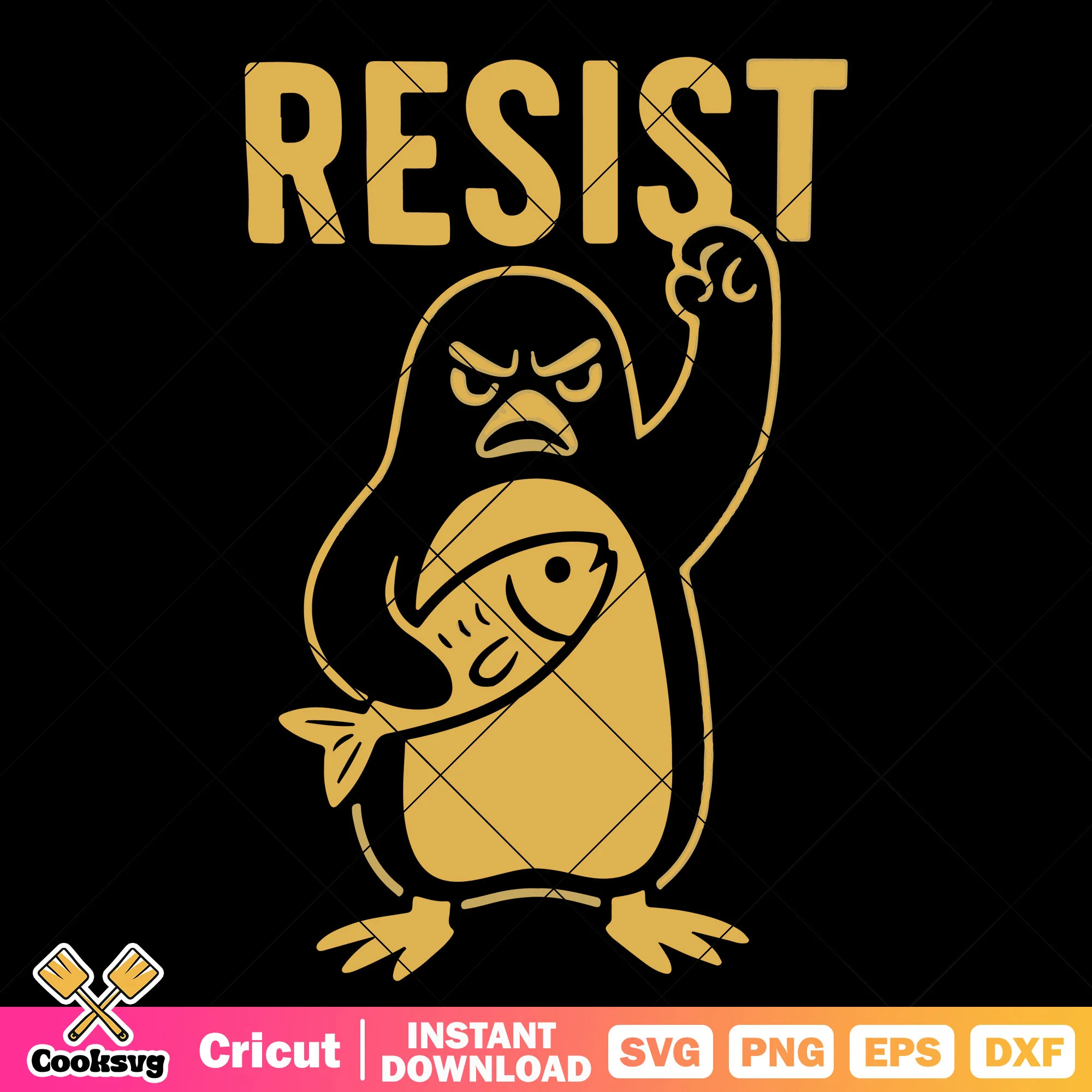 Penguin resist america tax svg design, resist trump svg