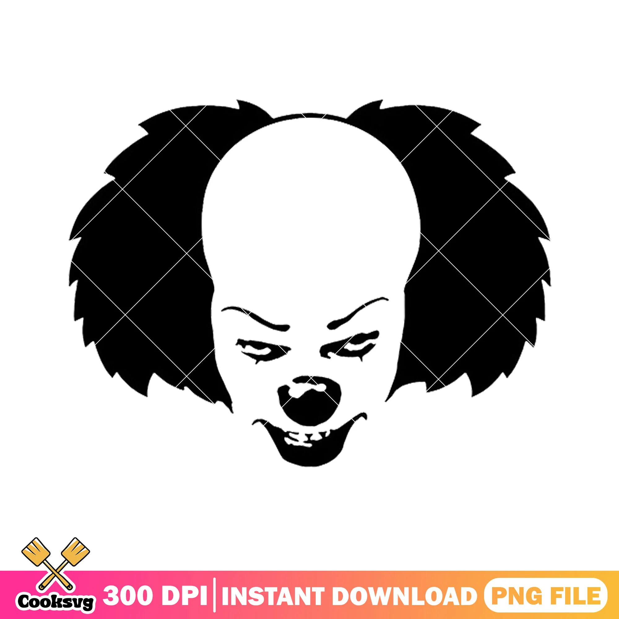 Pennywise head drawing design png, the clown movie png
