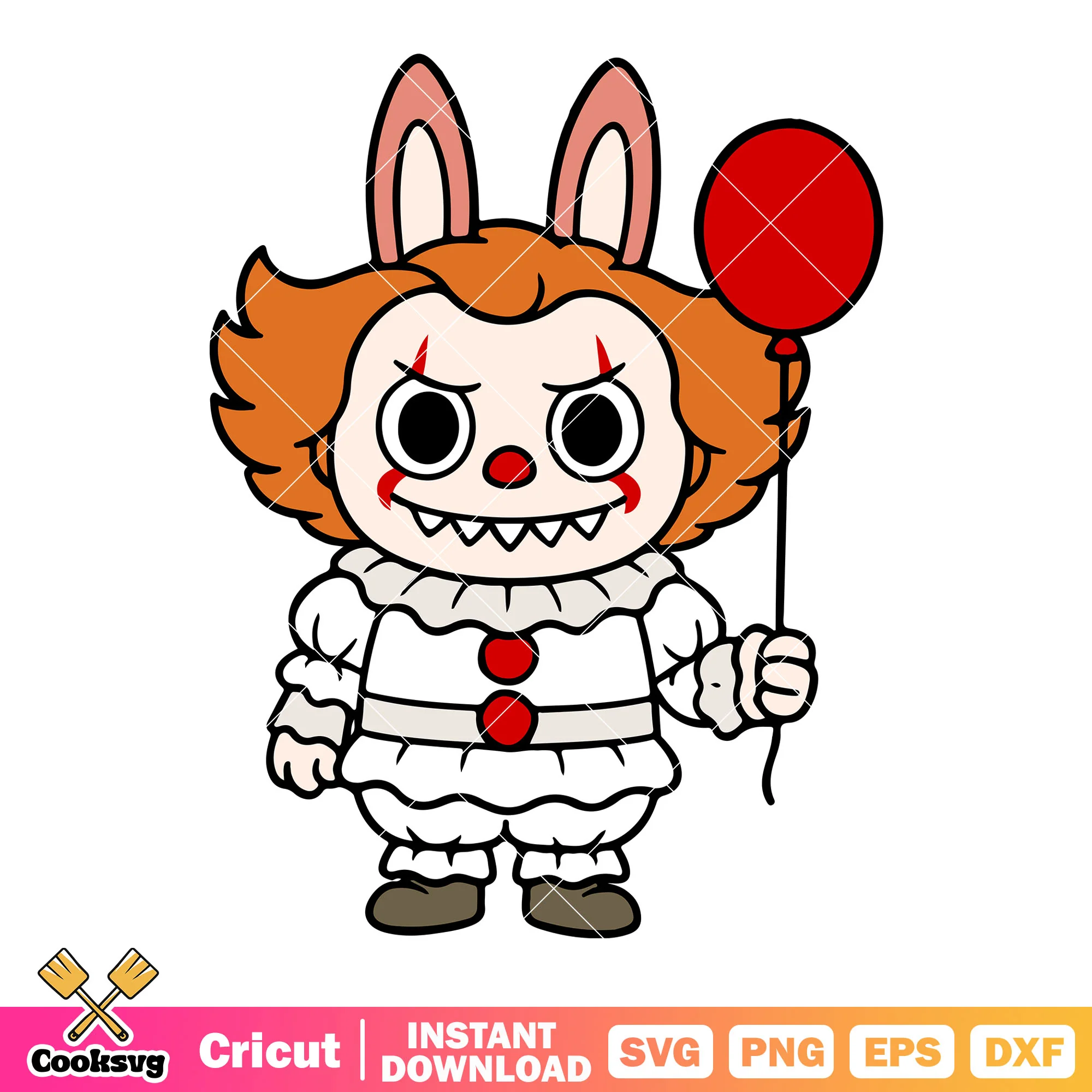 Pennywise labubu svg, pennywise costume svg, labubu popmart svg