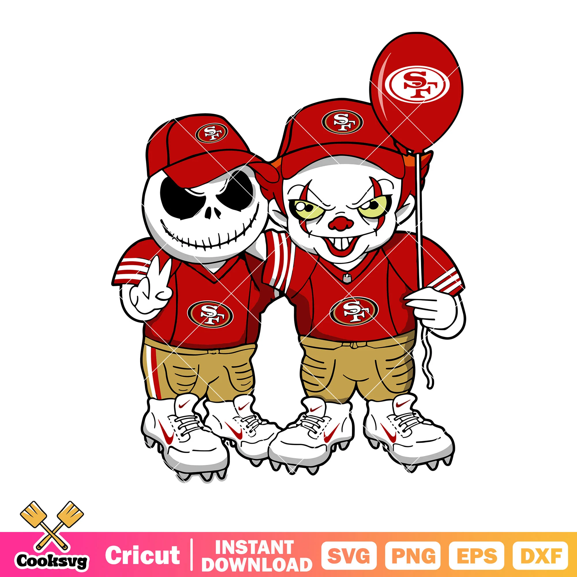 Pennywise svg, jack skelington svg, san francisco 49ers svg