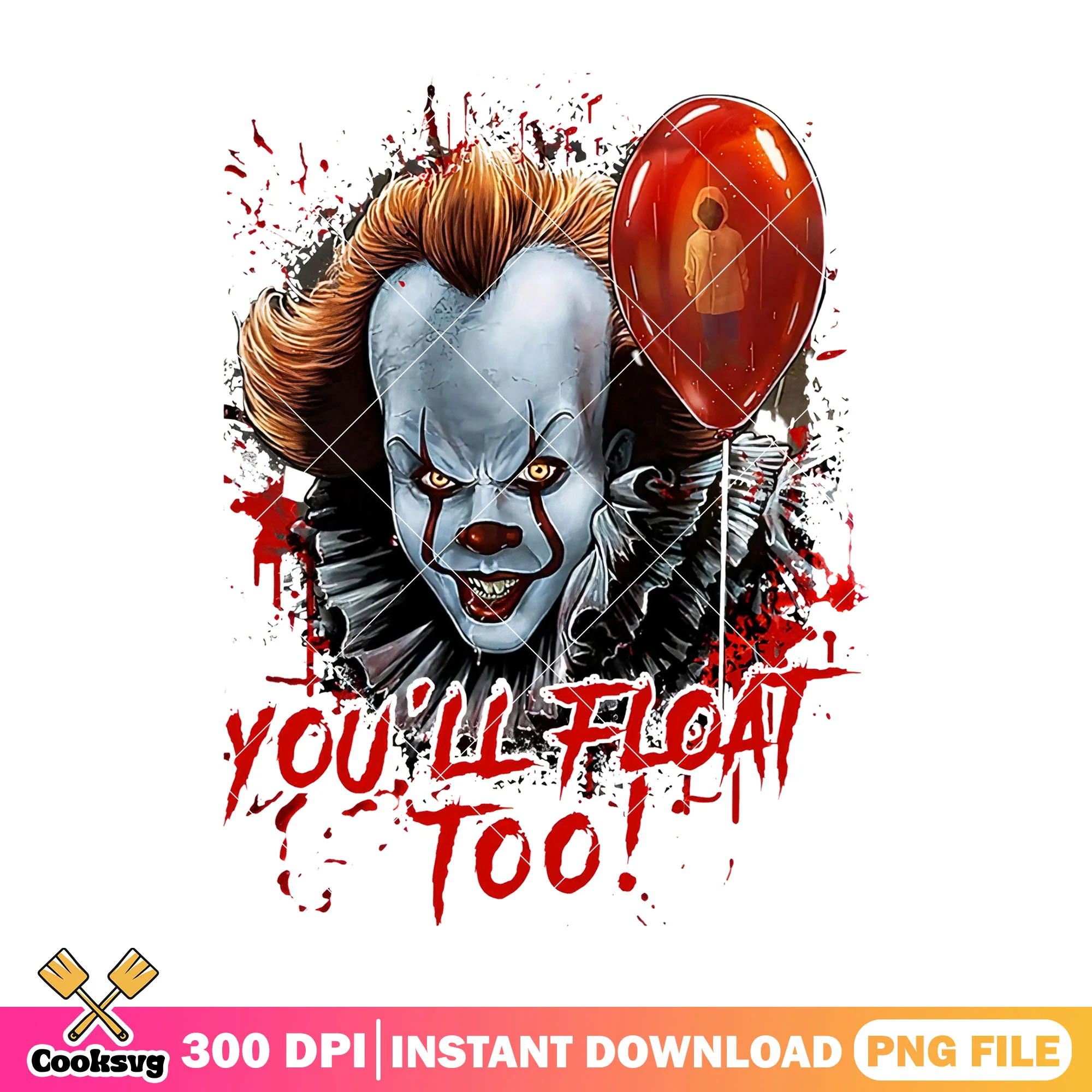 Pennywise you'll float too png, horror film grudge png