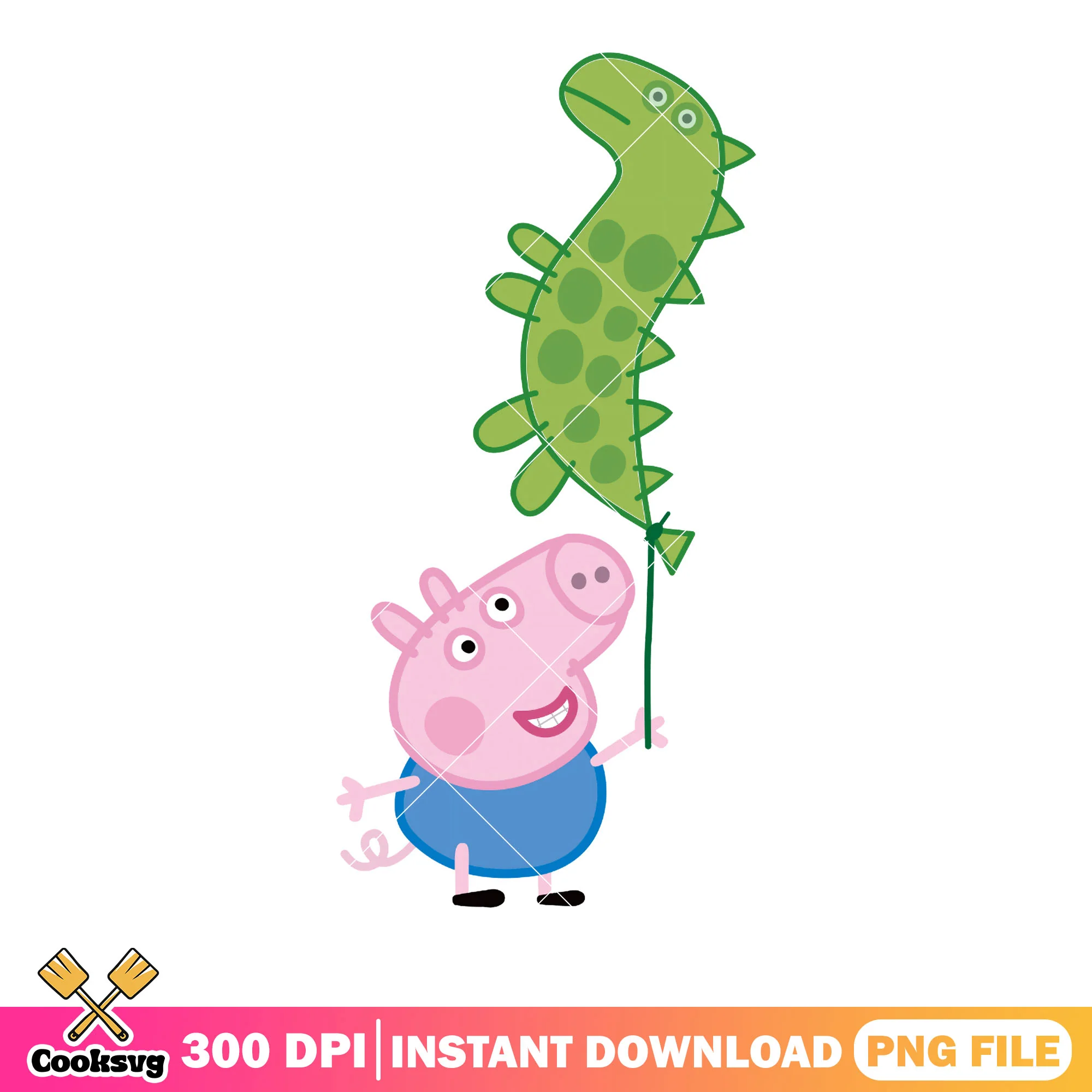 Peppa pig show png, cartoon for kids png, green dinosaur png