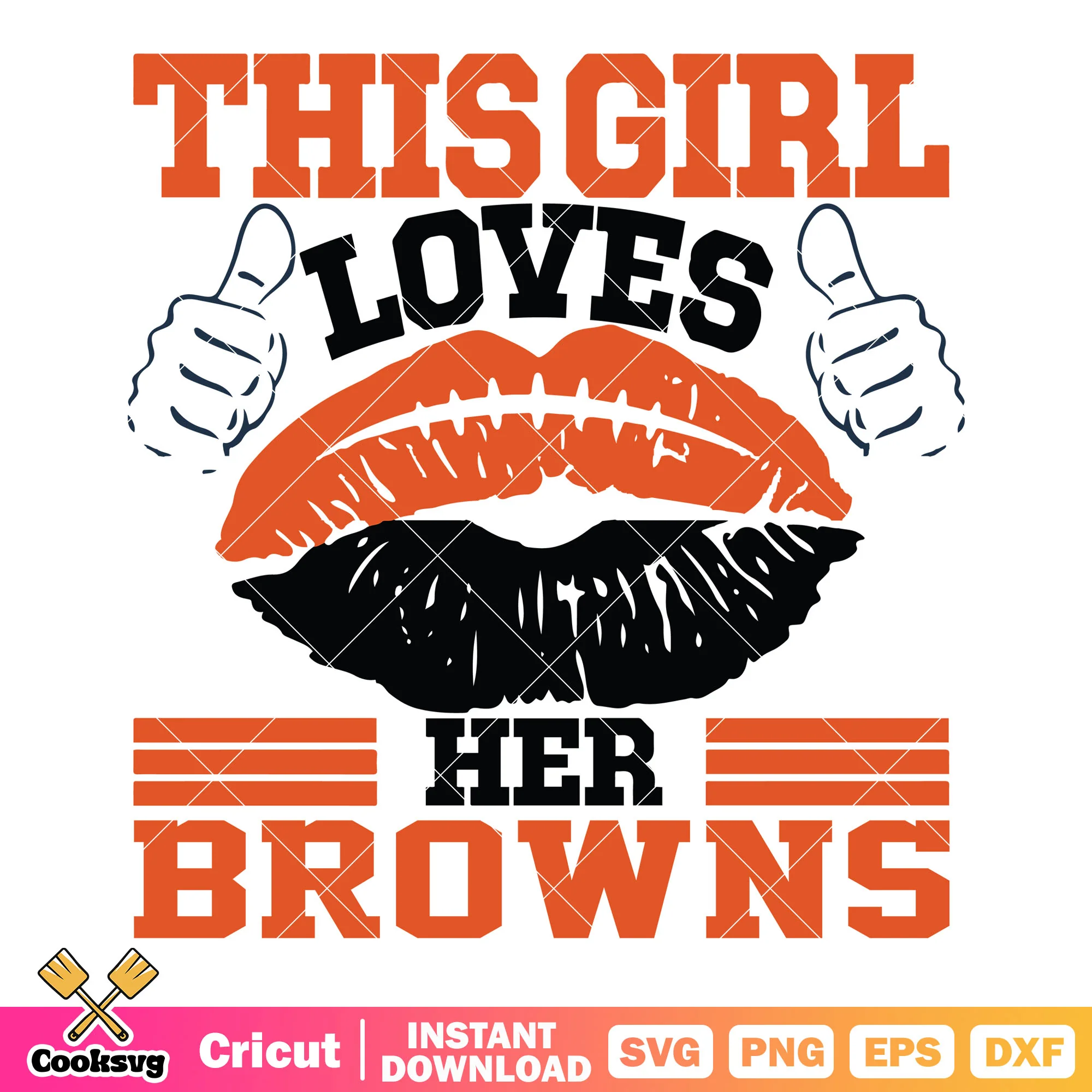 Perfect lip love her cleveland browns svg, like icon svg, nfl teams svg