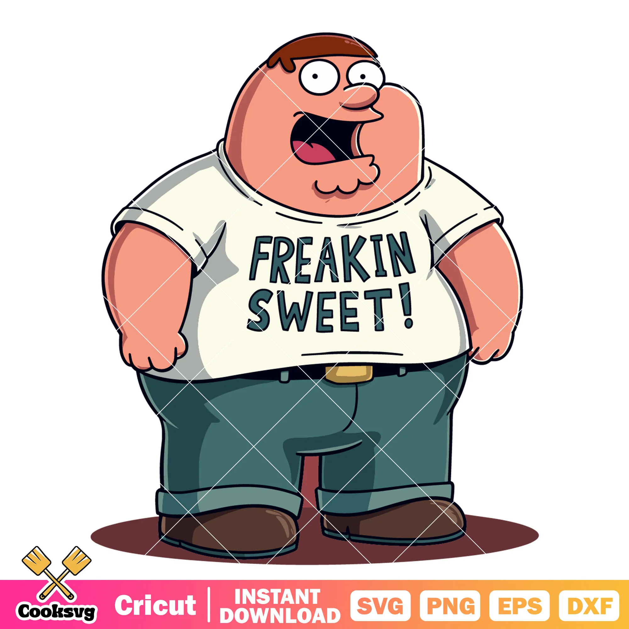 Peter family guy freakin sweet svg, peter family guy svg