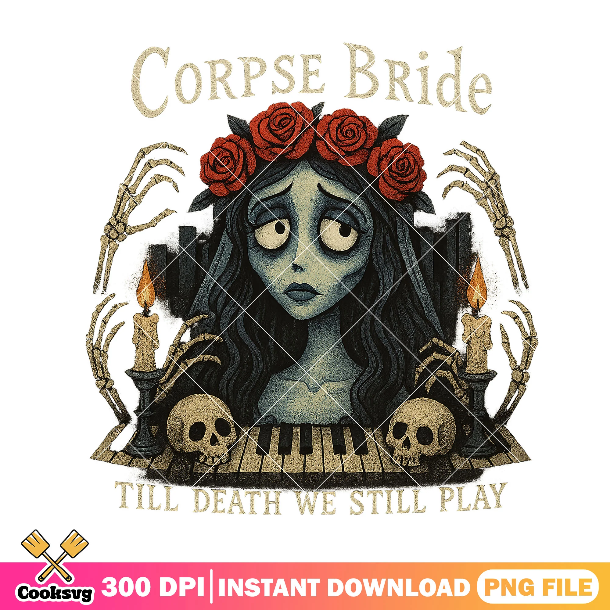 Phantom bride halloween png, halloween design png, bride art png