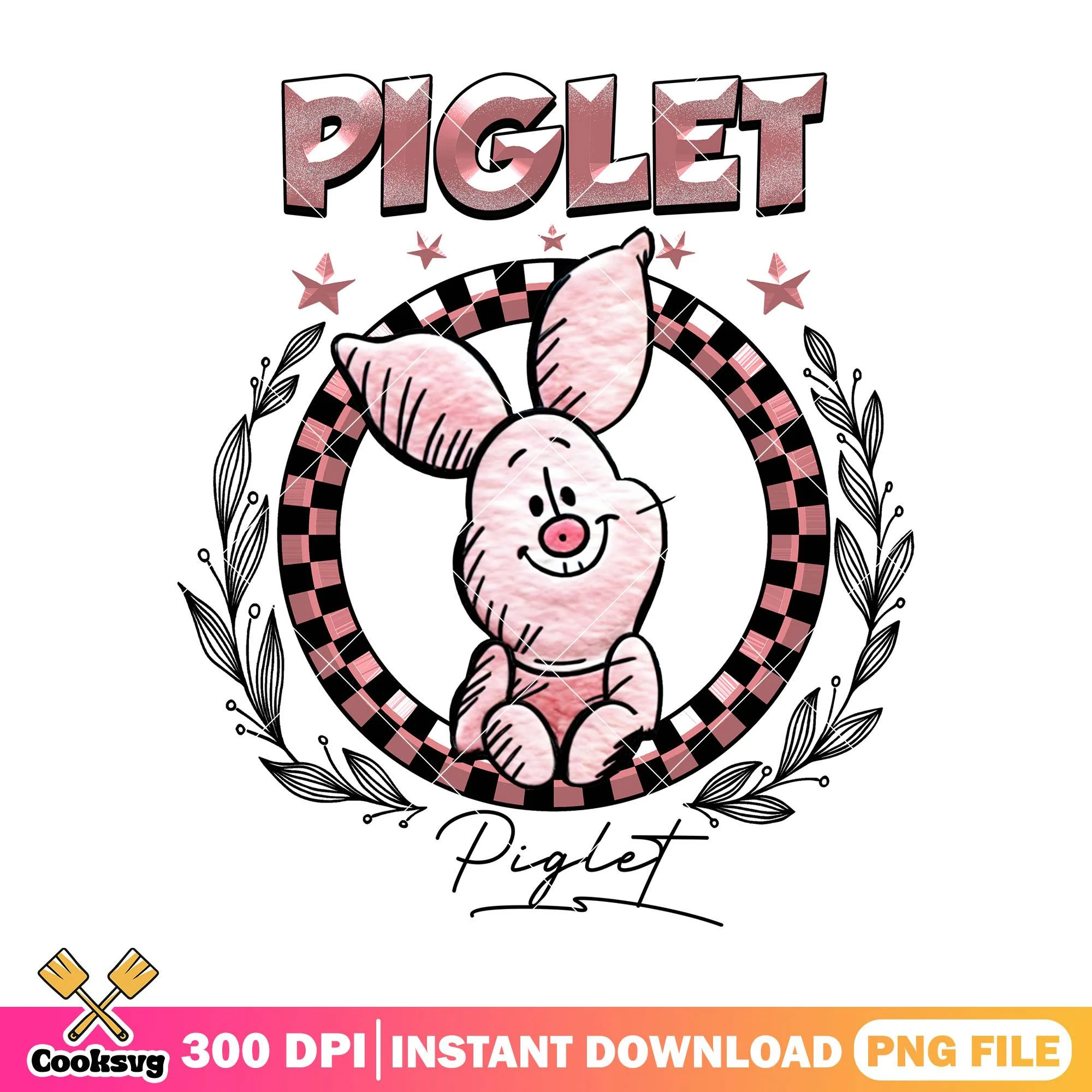 Piglet signature png, piglet costume png, disney characters png