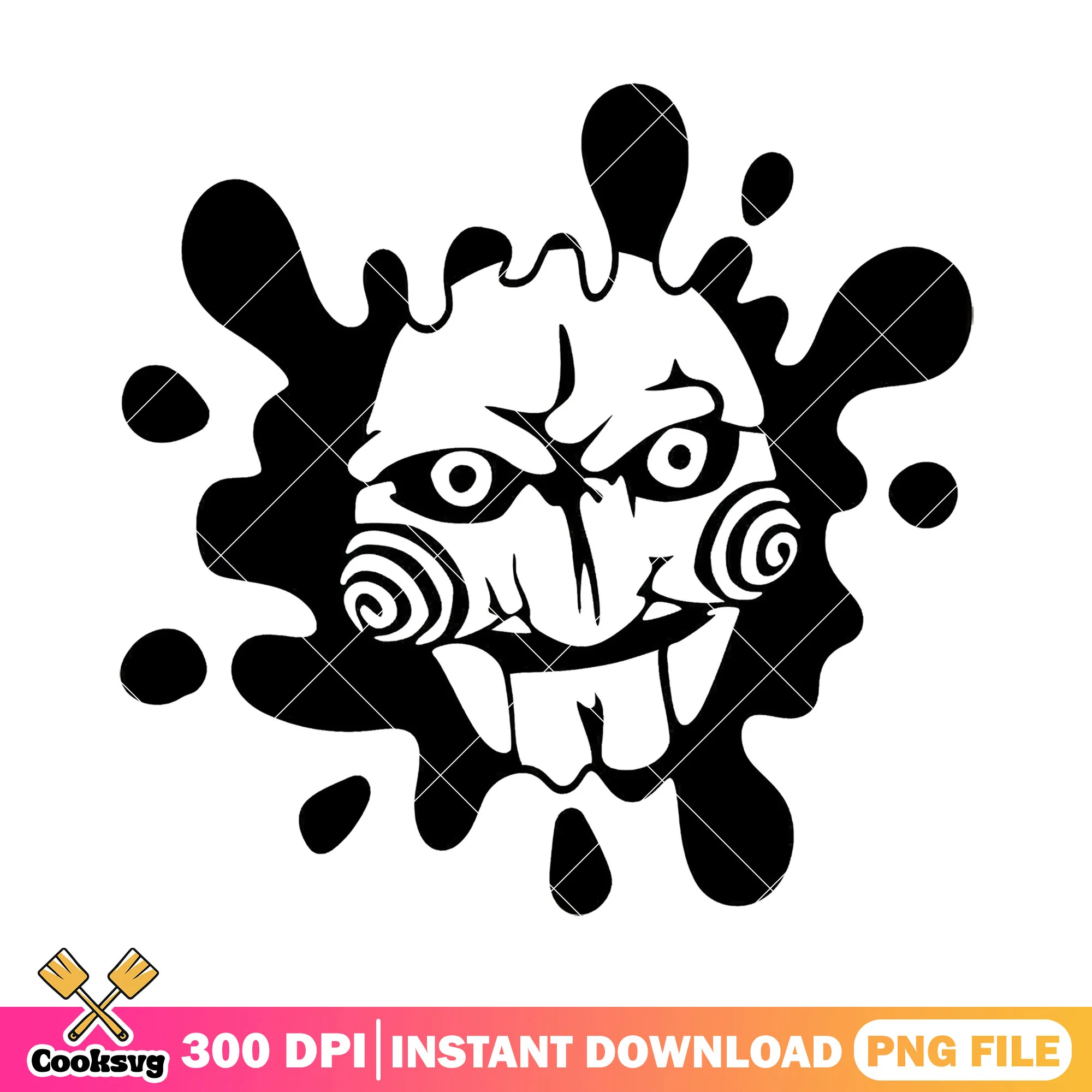 Pigsaw black blood design png,  halloween movie series png