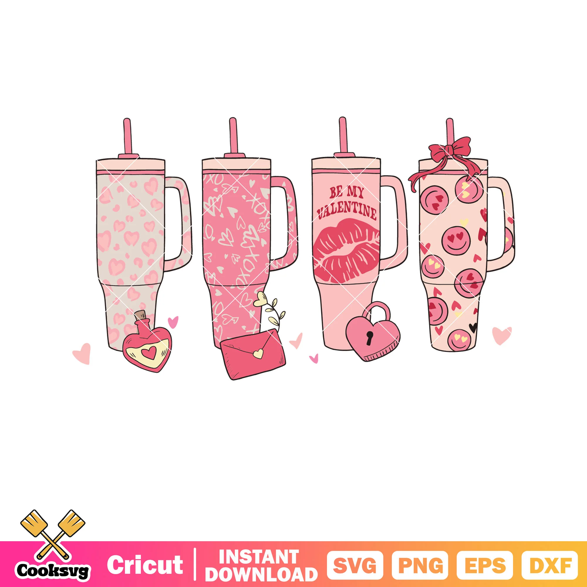 Pink be my valentine svg, stanley valentine svg, pink valentine svg