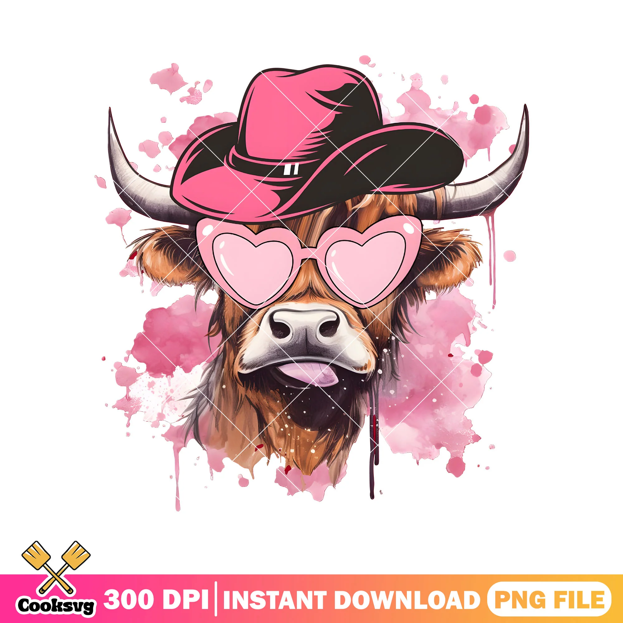 Pink cow howdy valentine png, pink valentine png, howdy valentine png