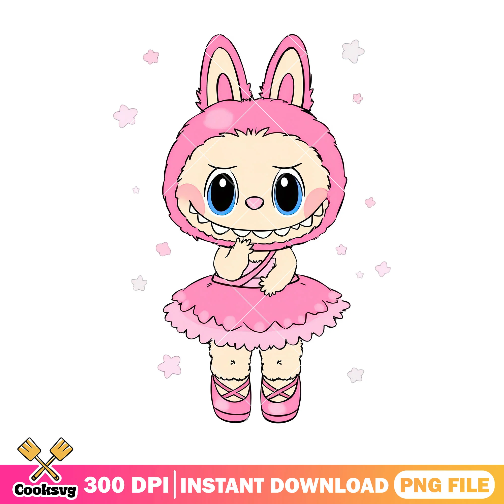 Pink labubu cute dress png, labubu hehe png, labubu near me png