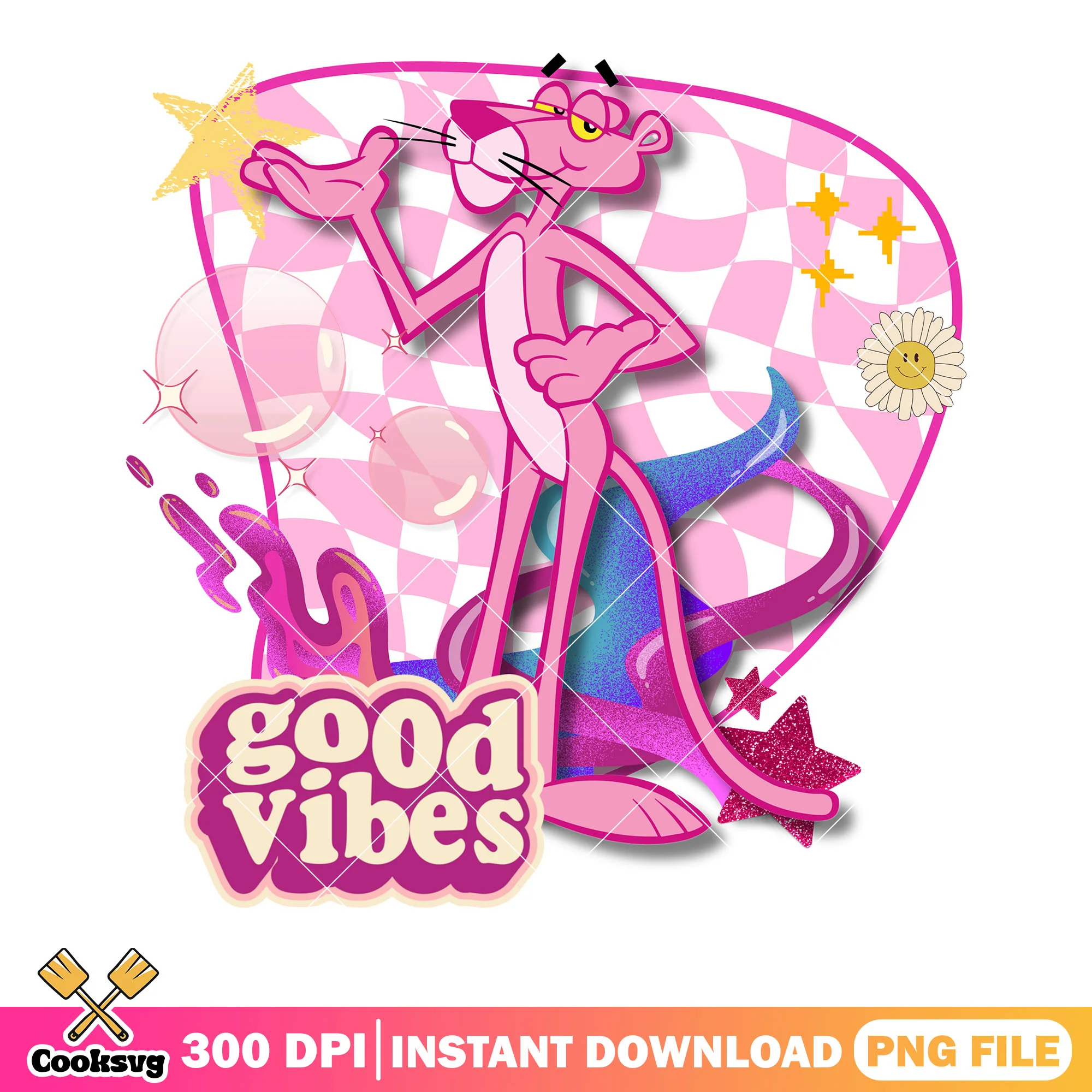 Pink panther good vibe png, pink panther classic cartoon collection png