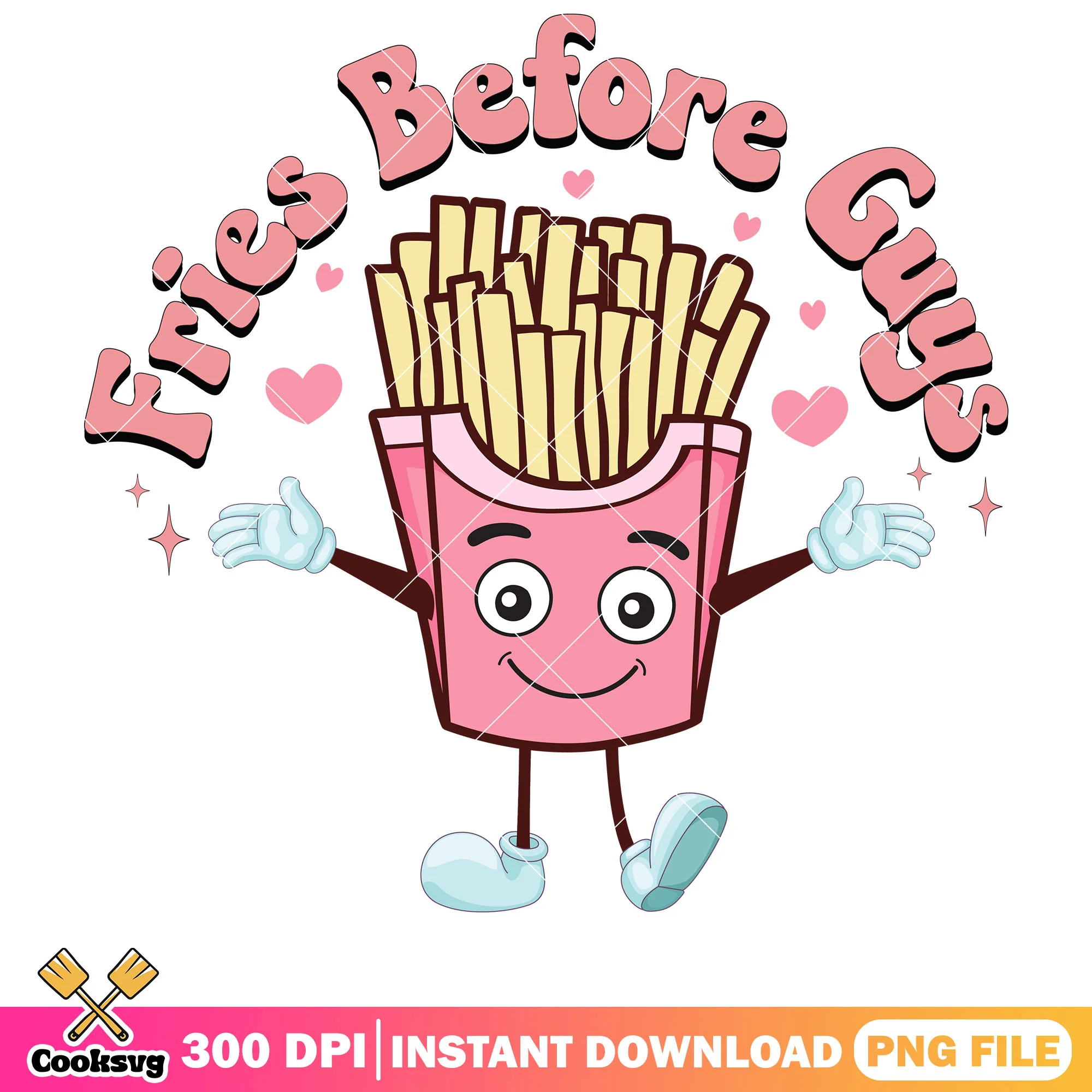 Pink valentine fries before guys png, pink valentine png