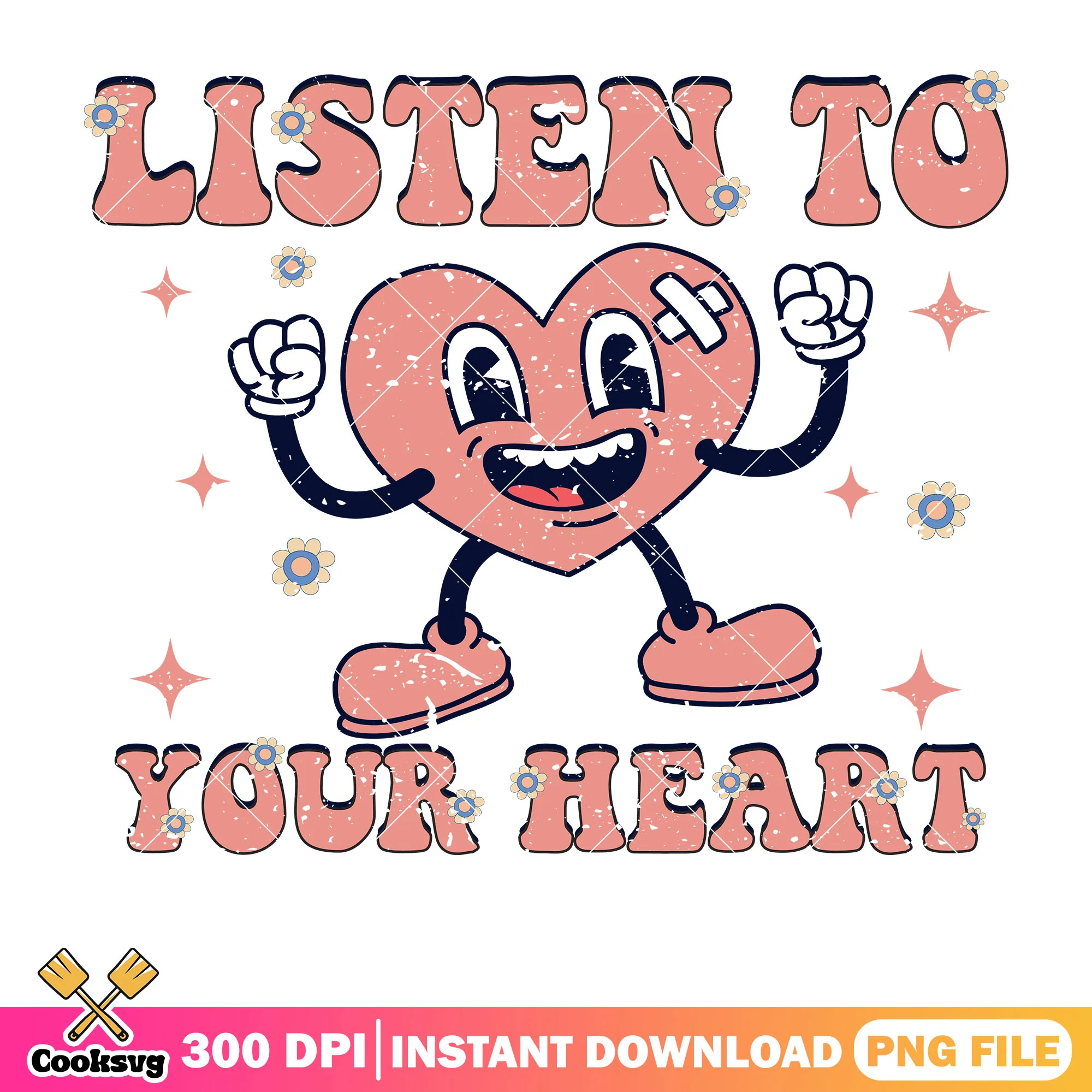 Pink valentine listen to your heart png, pink valentine png