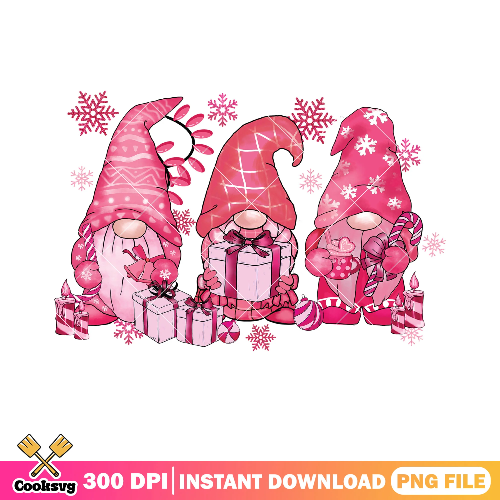 Pinky gnome xmas gifts png, christmas gifts png, xmas decorations png