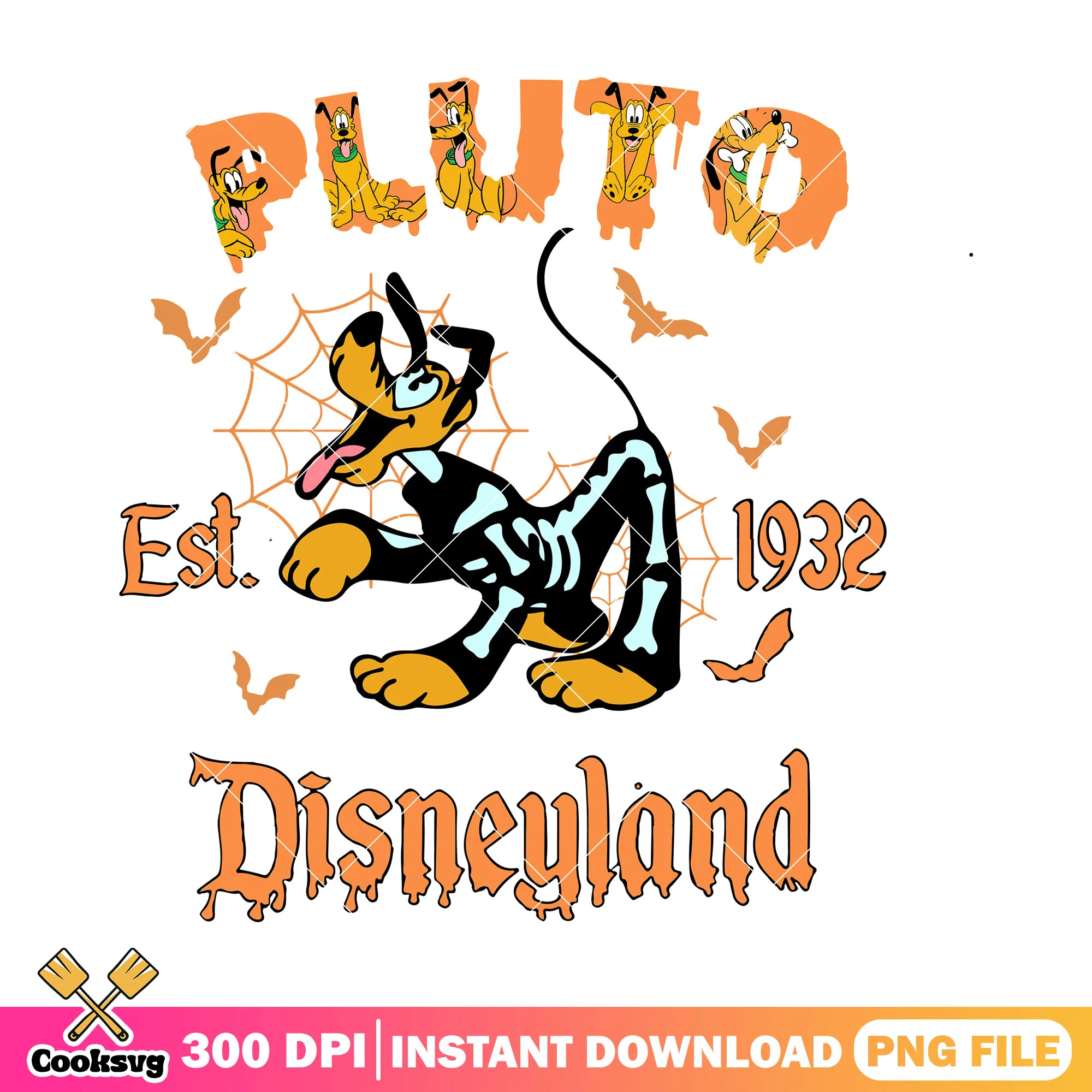 Pluto disneyland halloween costume png, skeleton png, halloween spirit png