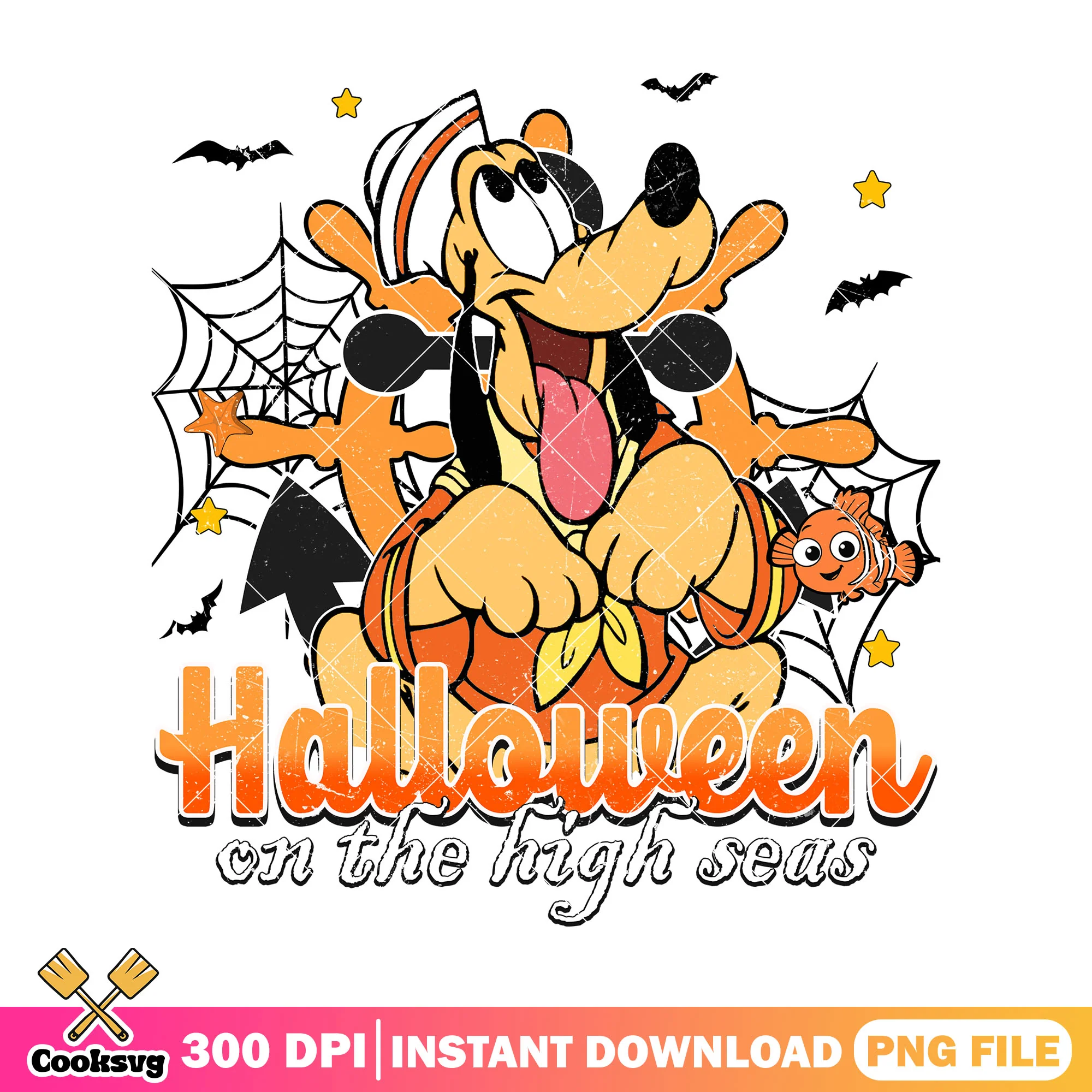 Pluto fisherman png, halloween on the high seas png, scary disney png