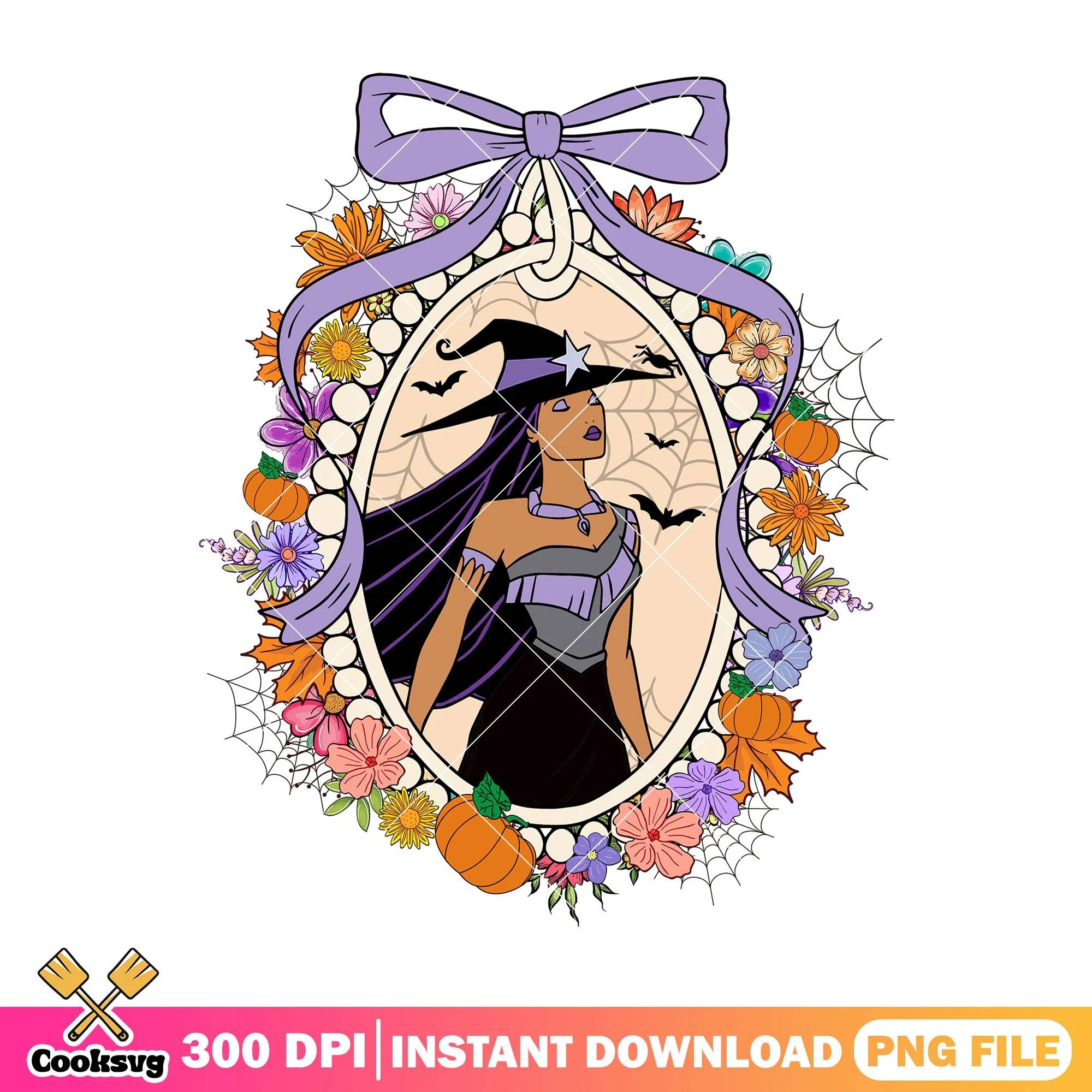 Pocahontas cosplay witch design png, pocahontas cute png, halloween png