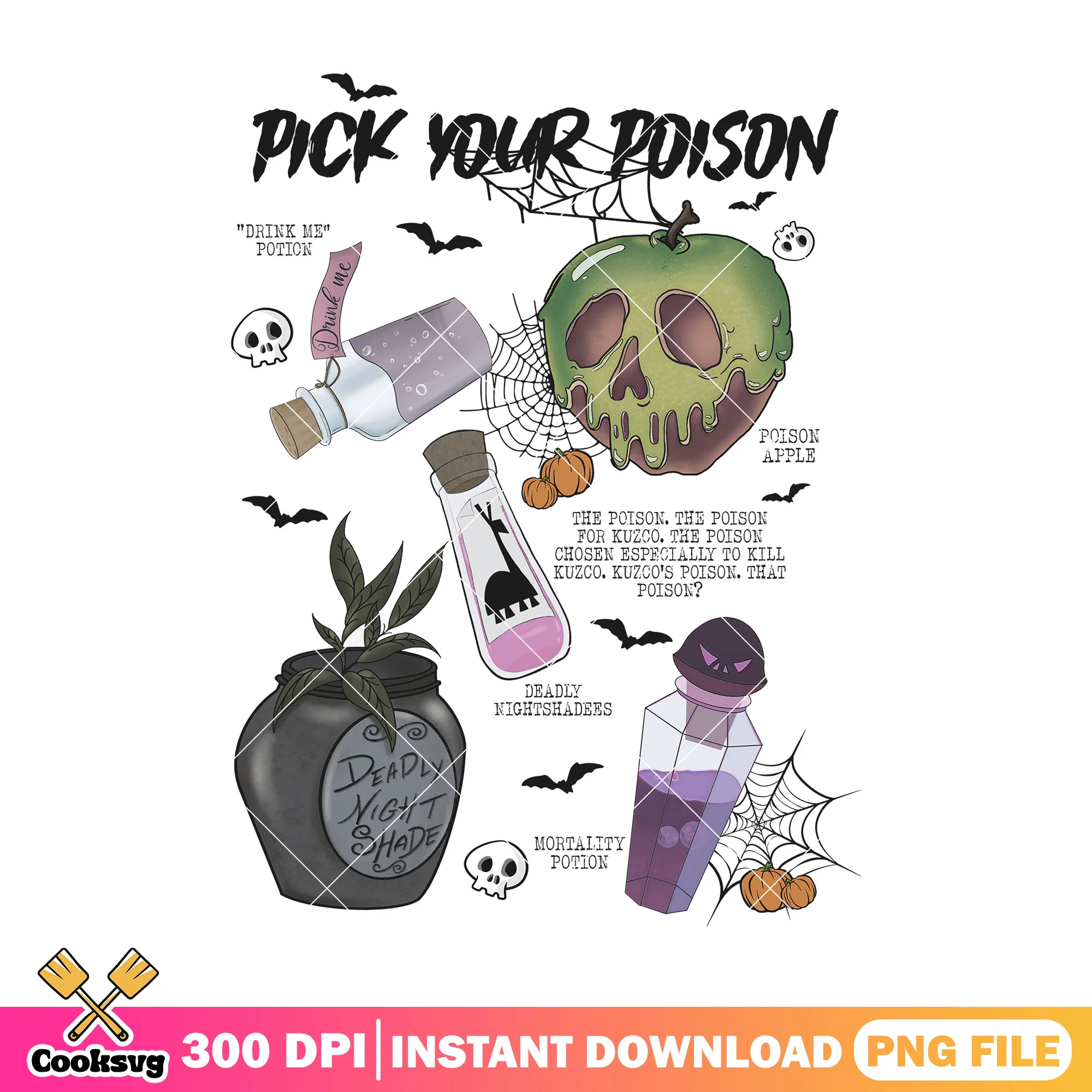 Poison pick halloween png, spirit halloween png, halloween poison png