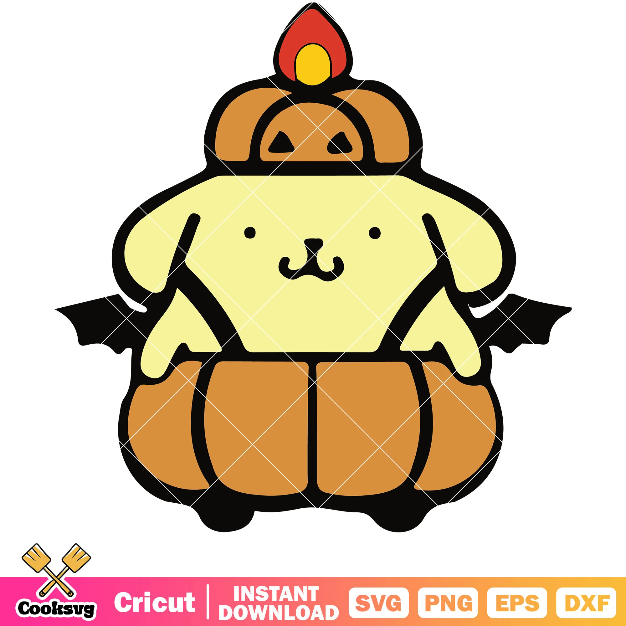 Pompompurin pumpkin halloween svg, halloween hello kitty svg