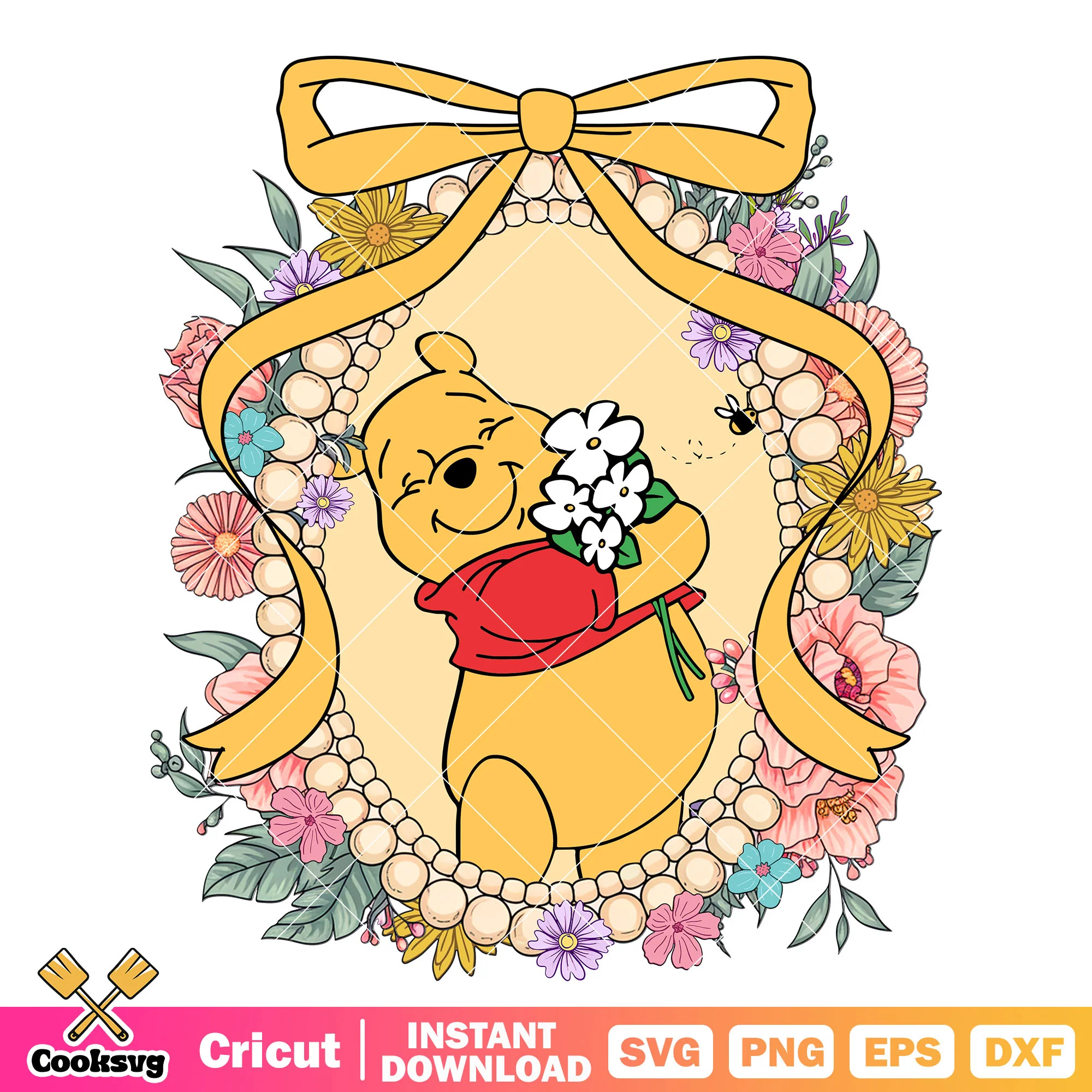 Pooh and disney bow tie mirror png, winnie the pooh png