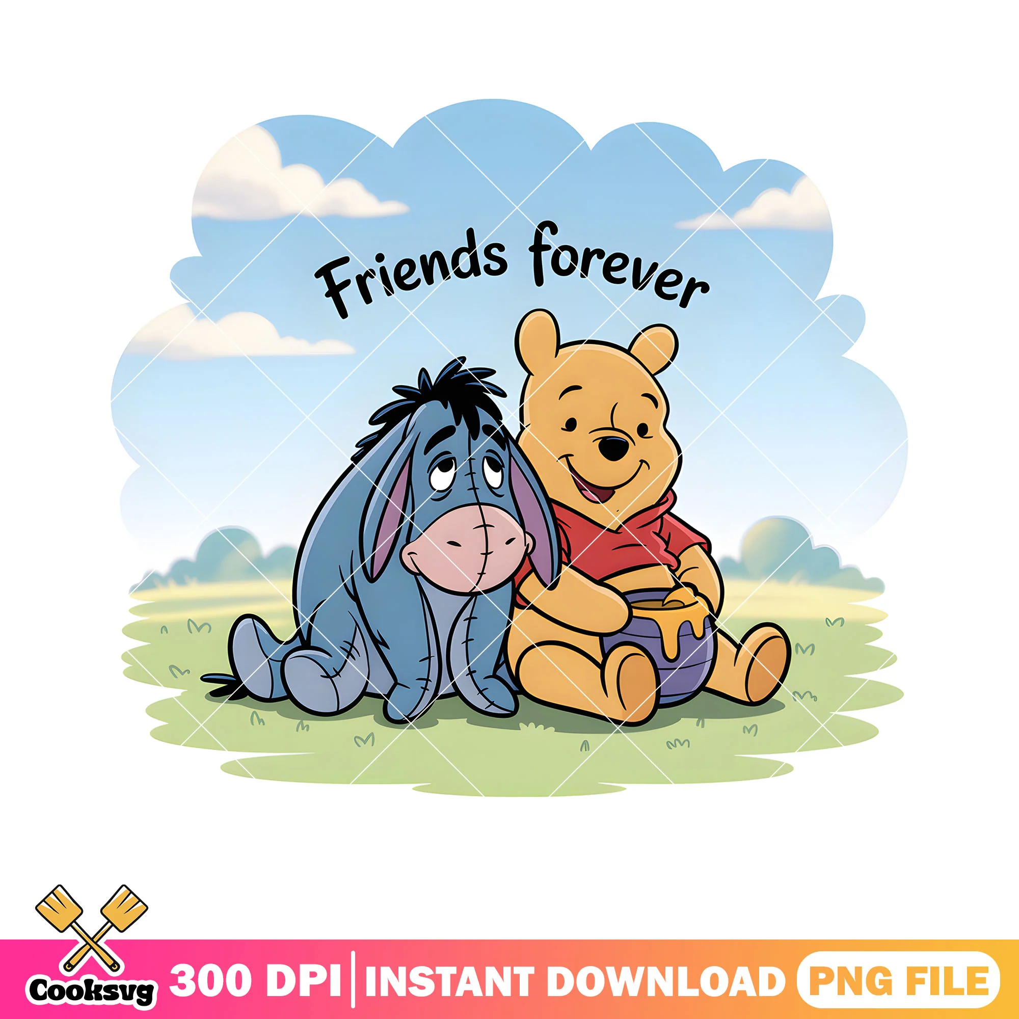 Pooh and sad eeyore png, disney pooh bear png, disney eeyore png